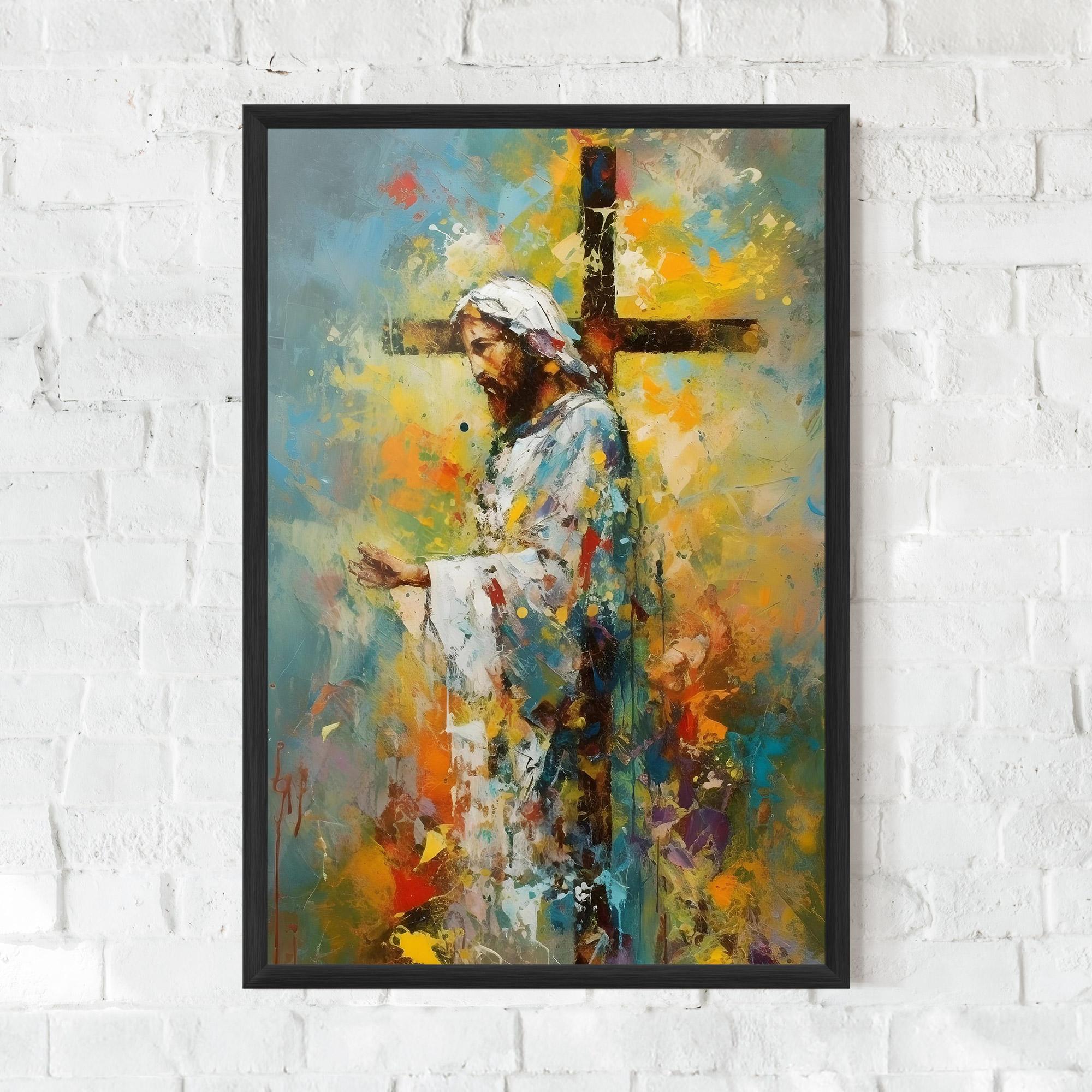 Gerahmte Poster Christ Art Painting mockup 0
