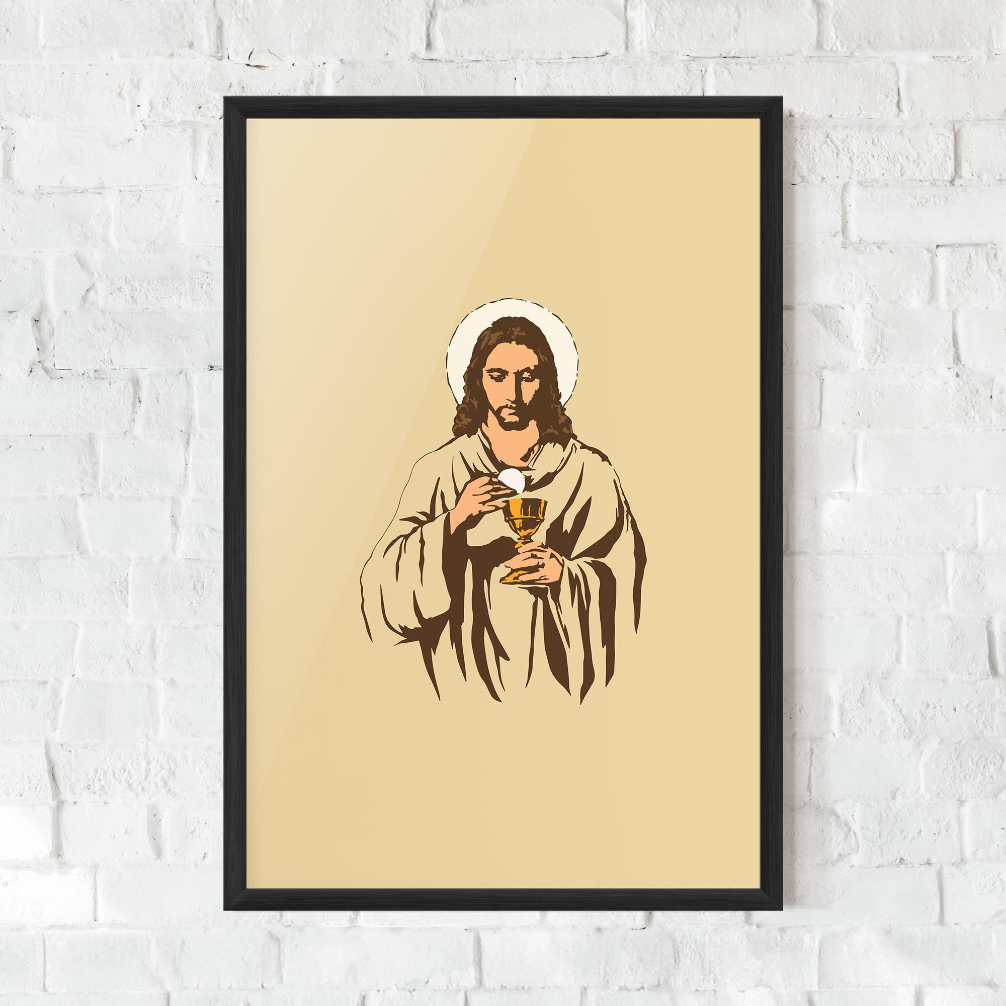 Gerahmte Poster Cream Jesus mockup 0
