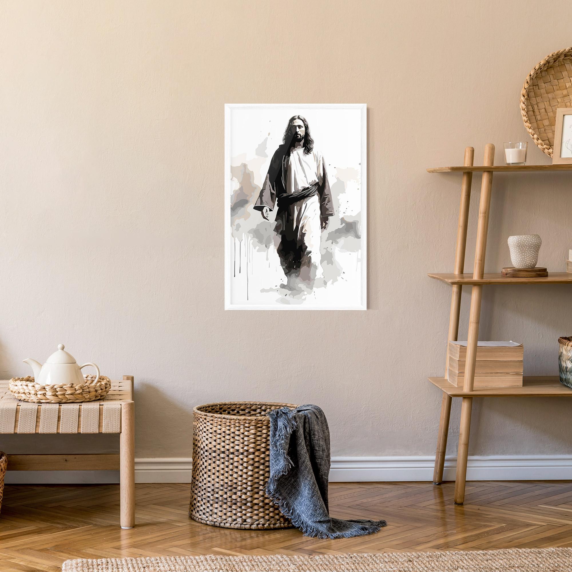 Gerahmte Poster Watercolor Jesus mockup 9