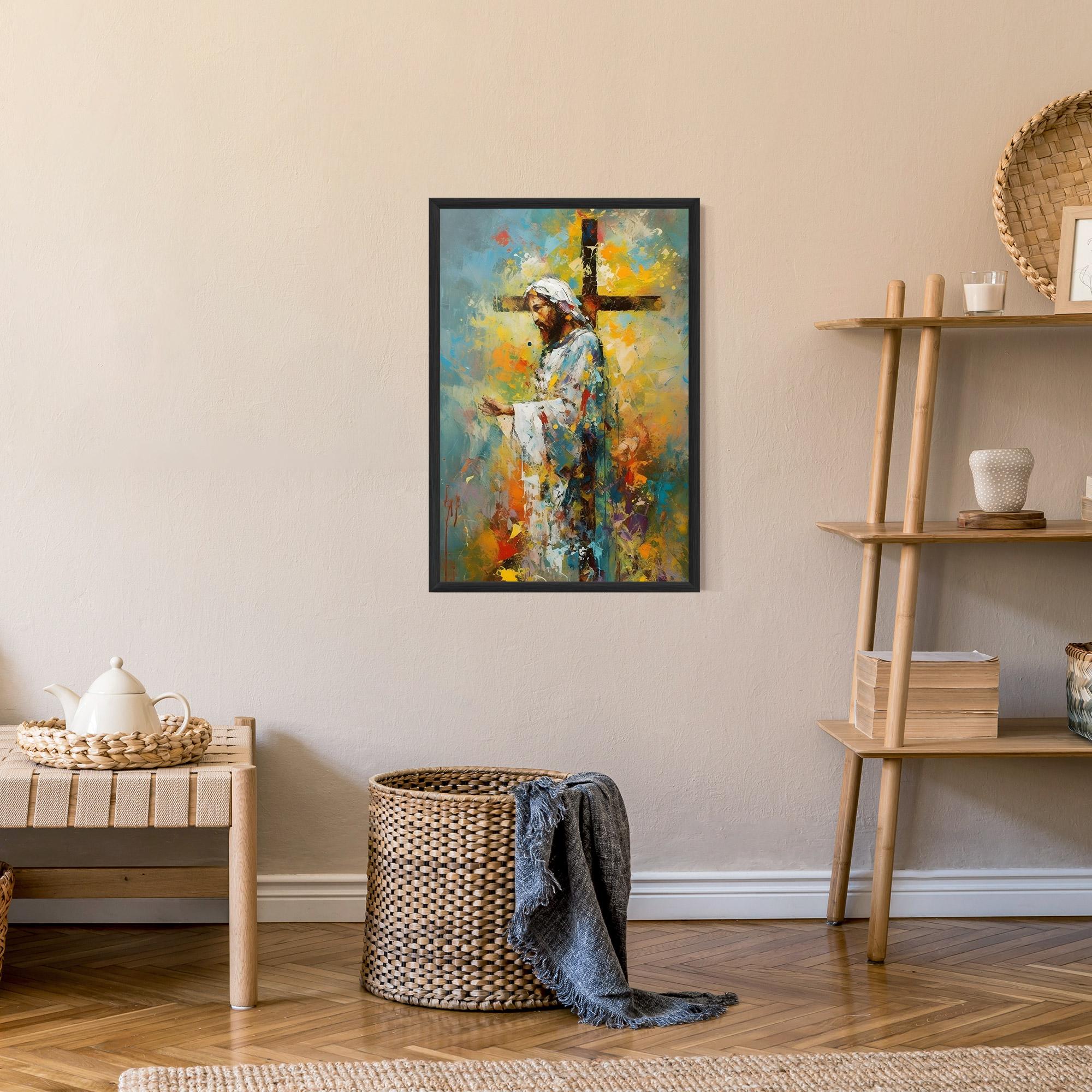 Gerahmte Poster Christ Art Painting mockup 9