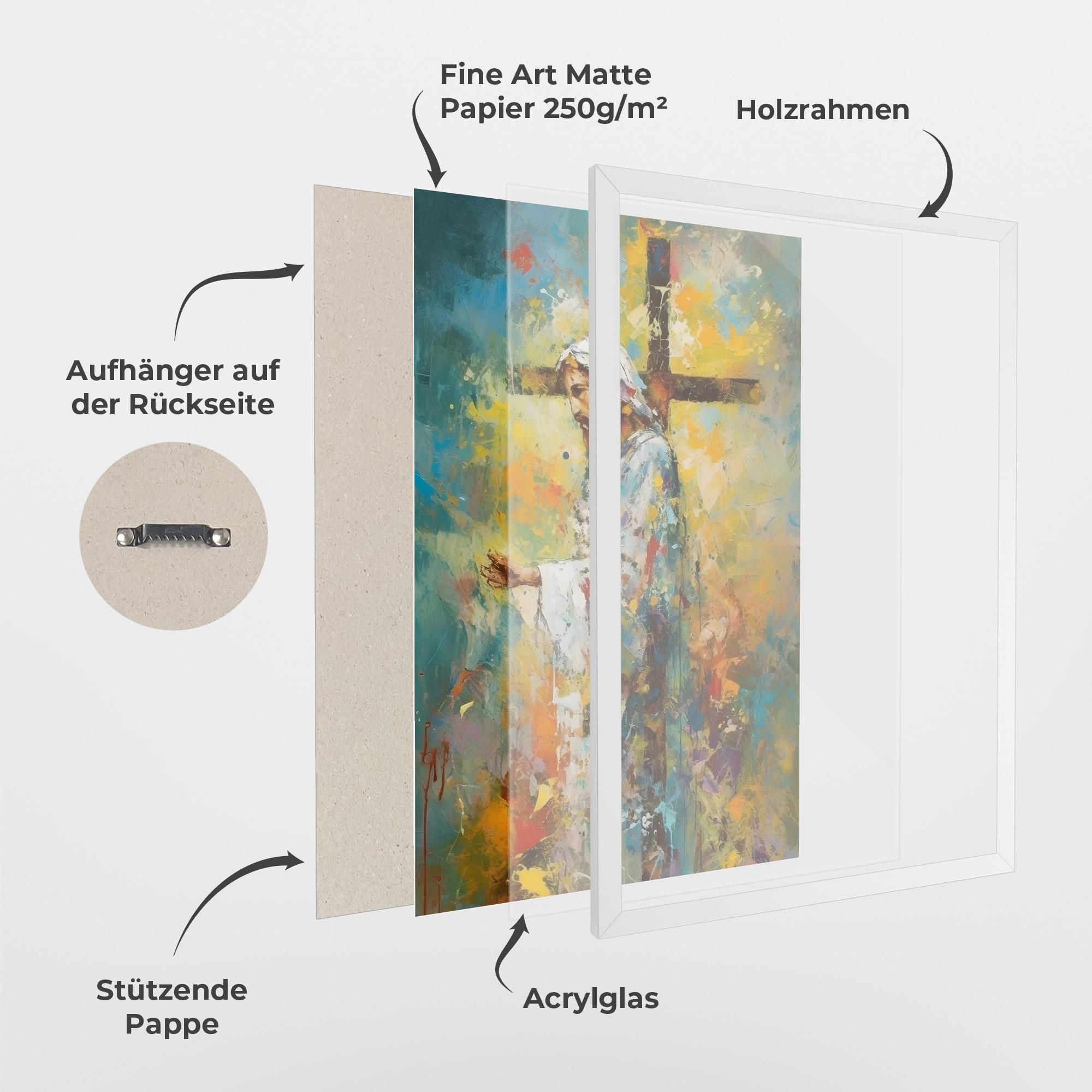 Gerahmte Poster Christ Art Painting mockup 1