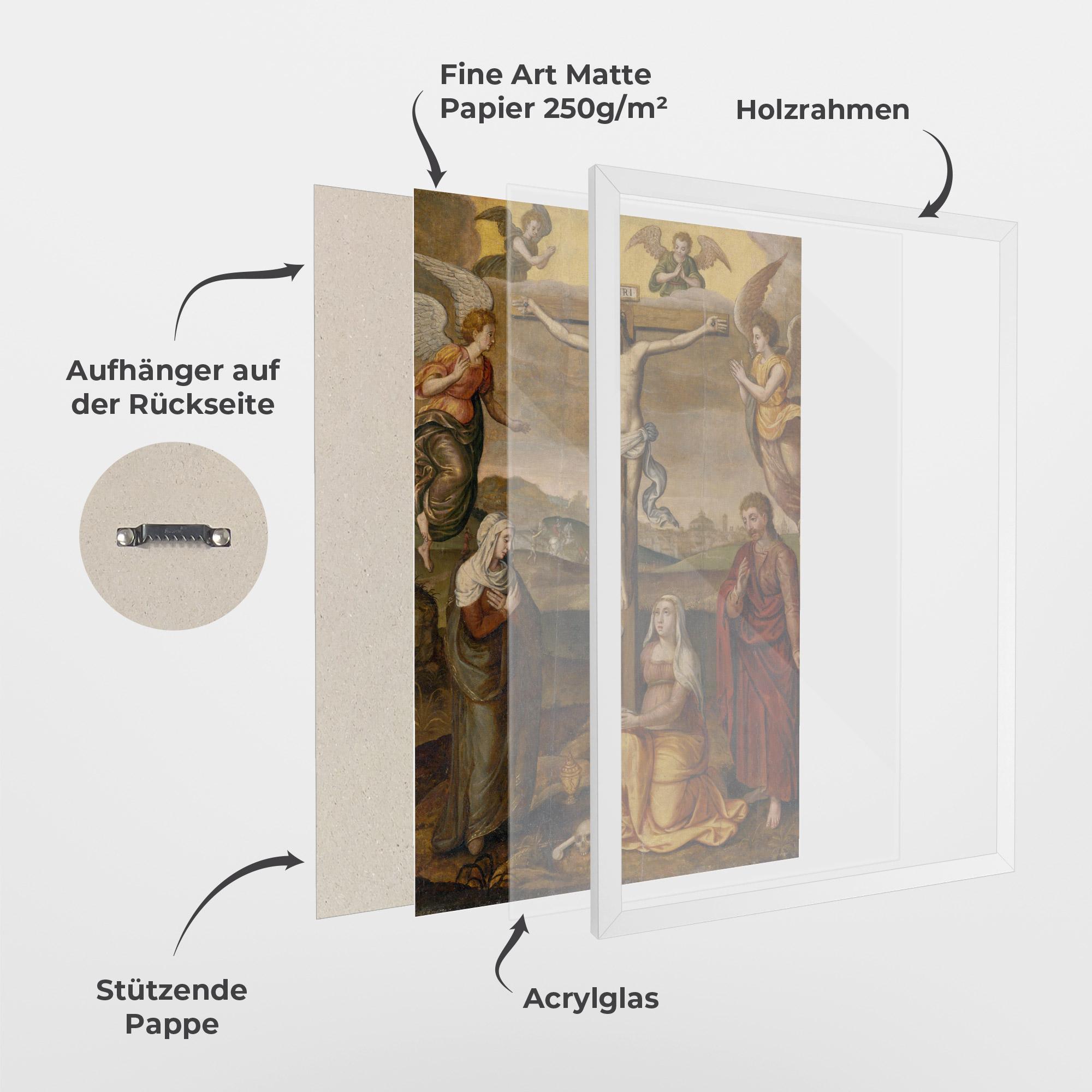 Gerahmte Poster Holding Cross Jesus mockup 1