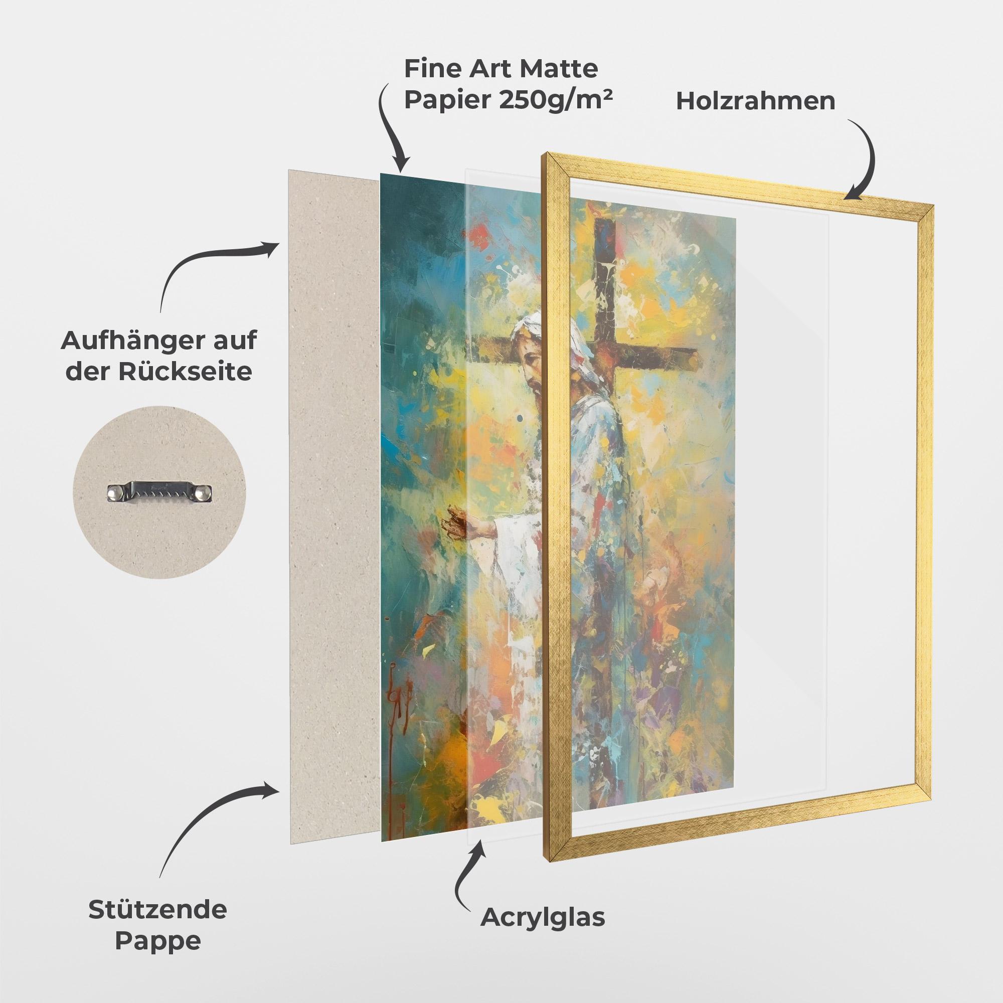 Gerahmte Poster Christ Art Painting mockup 1