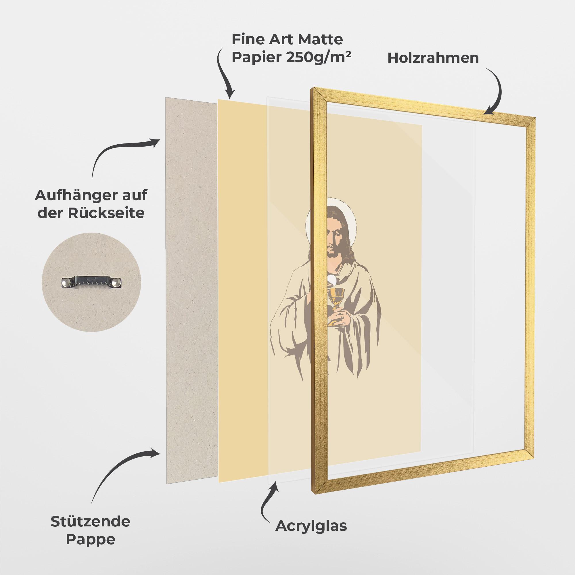 Gerahmte Poster Cream Jesus mockup 1