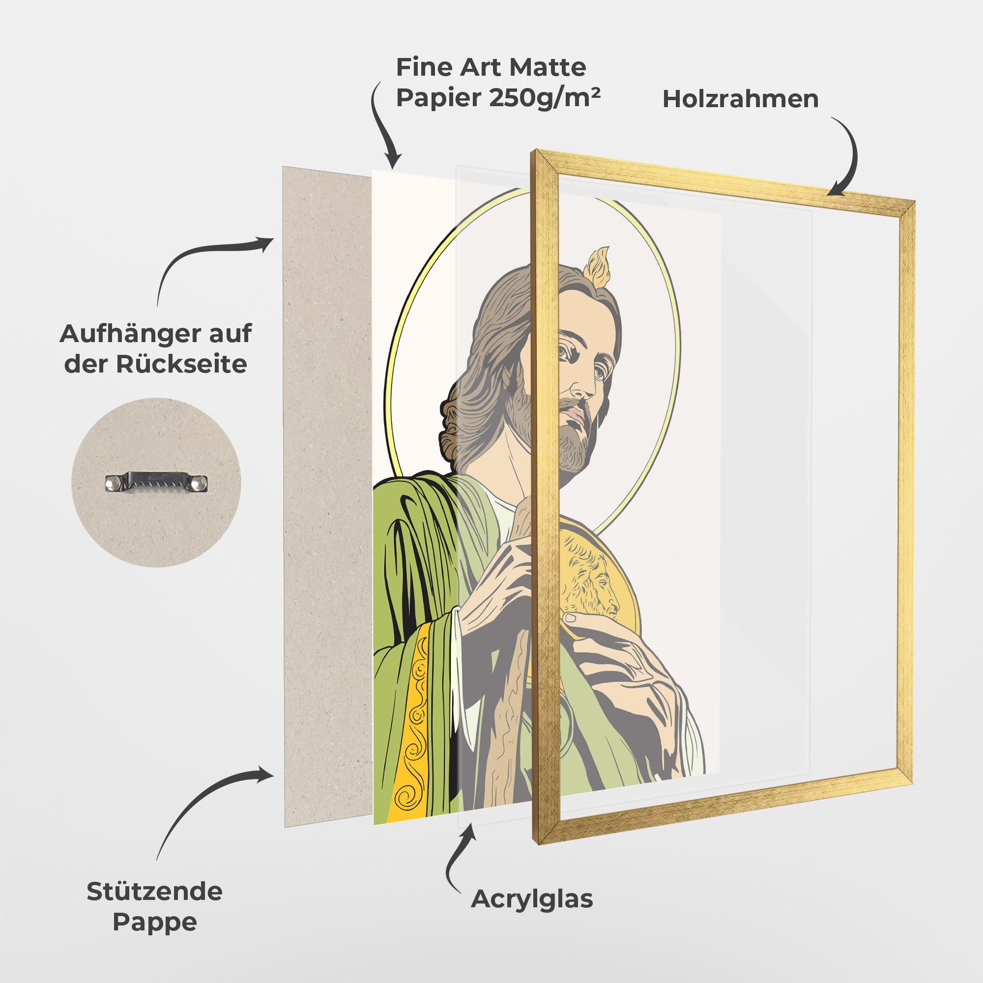 Gerahmte Poster Green Jesus mockup 1