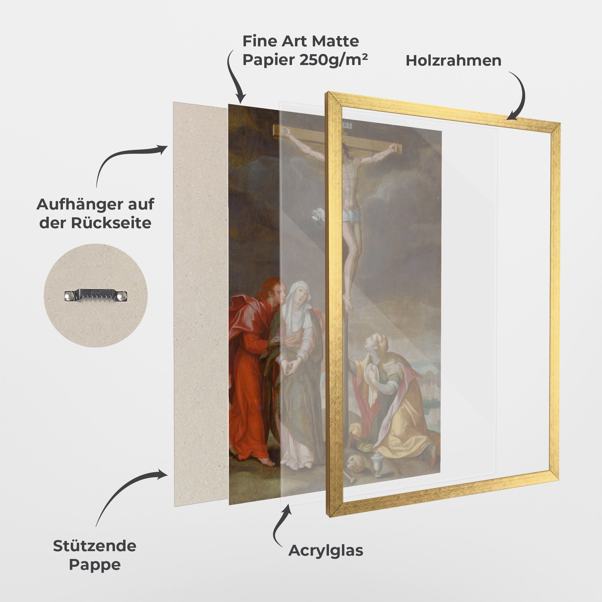 Gerahmte Poster Old Cross Jesus mockup 1