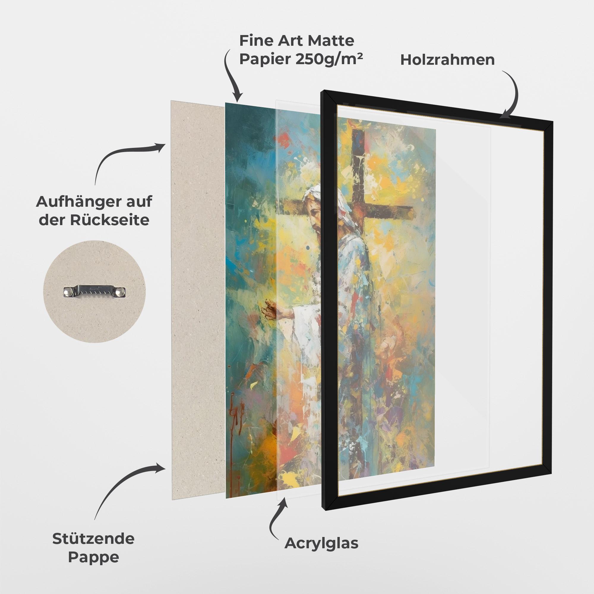 Gerahmte Poster Christ Art Painting mockup 1