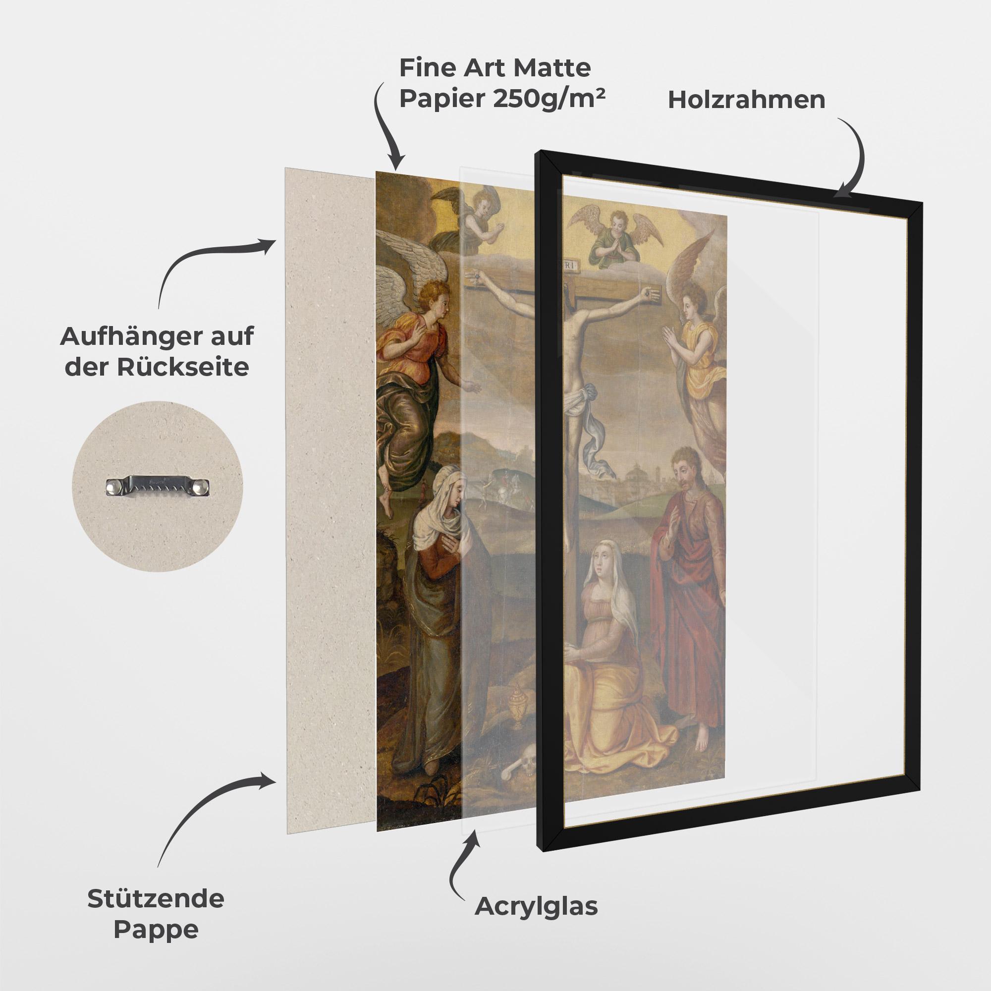 Gerahmte Poster Holding Cross Jesus mockup 1