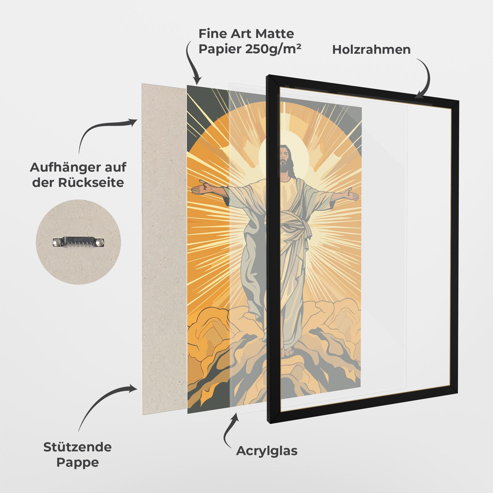 Gerahmte Poster Sunset Jesus mockup 1