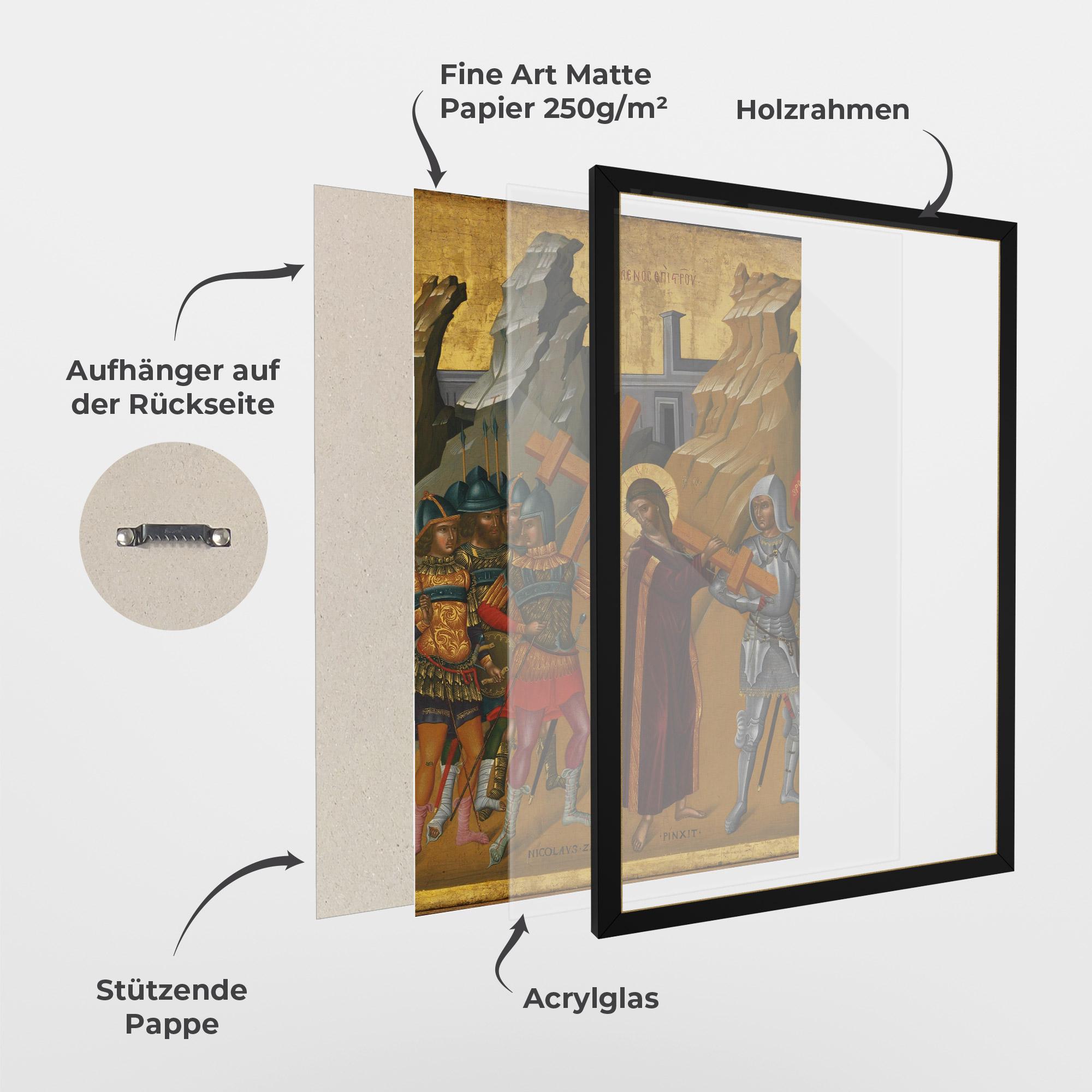 Gerahmte Poster Walking With Cross mockup 1