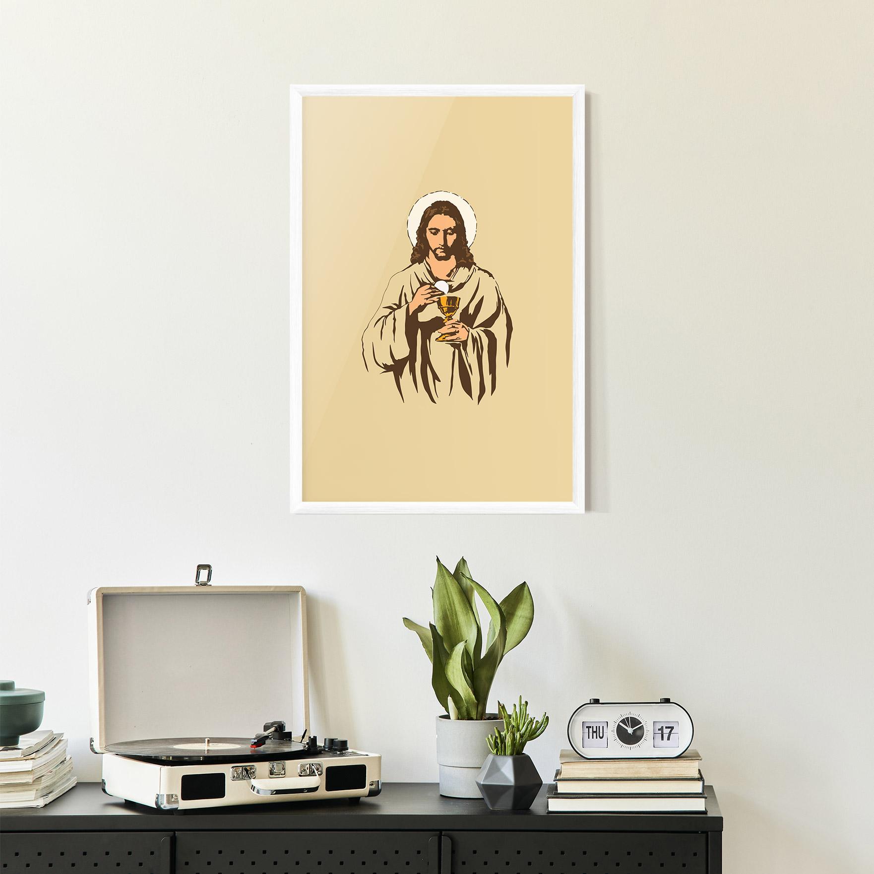 Gerahmte Poster Cream Jesus mockup 2