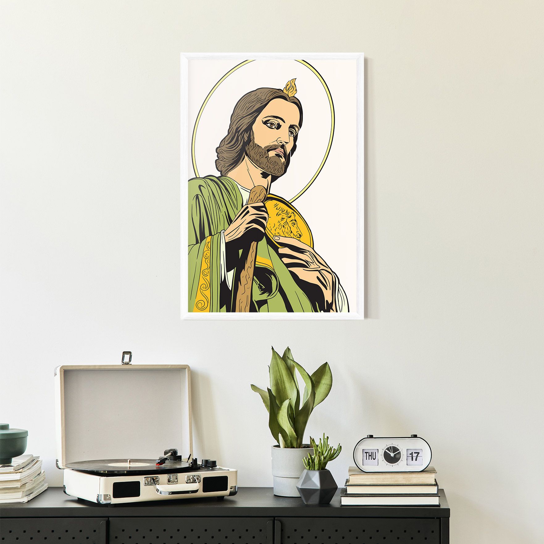 Green Jesus mockup 2