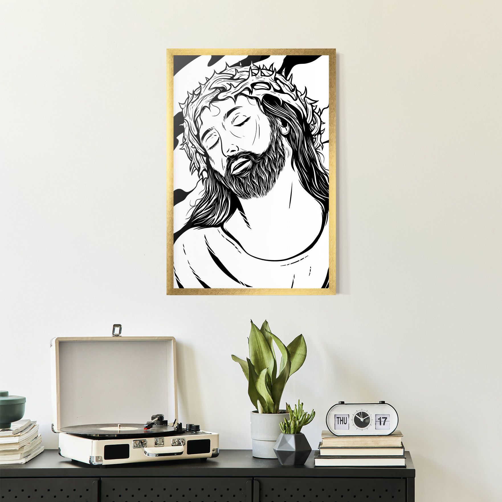 Black White Jesus mockup 2