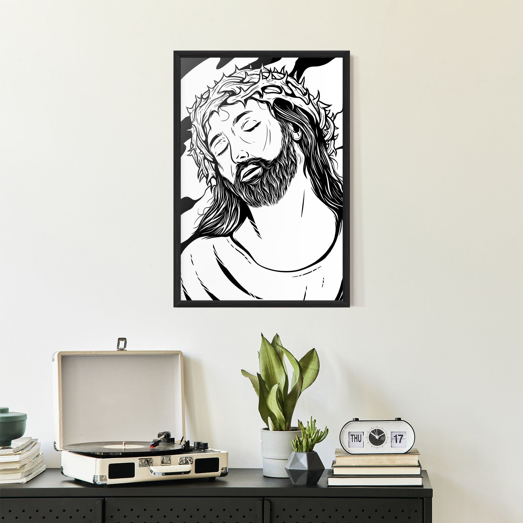 Black White Jesus mockup 2