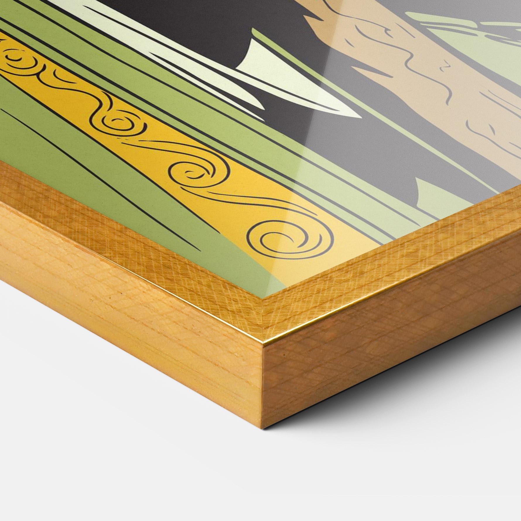 Gerahmte Poster Green Jesus mockup 3