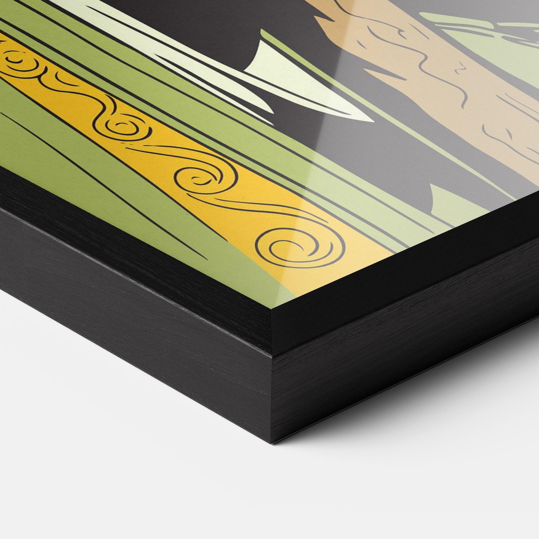 Gerahmte Poster Green Jesus mockup 3