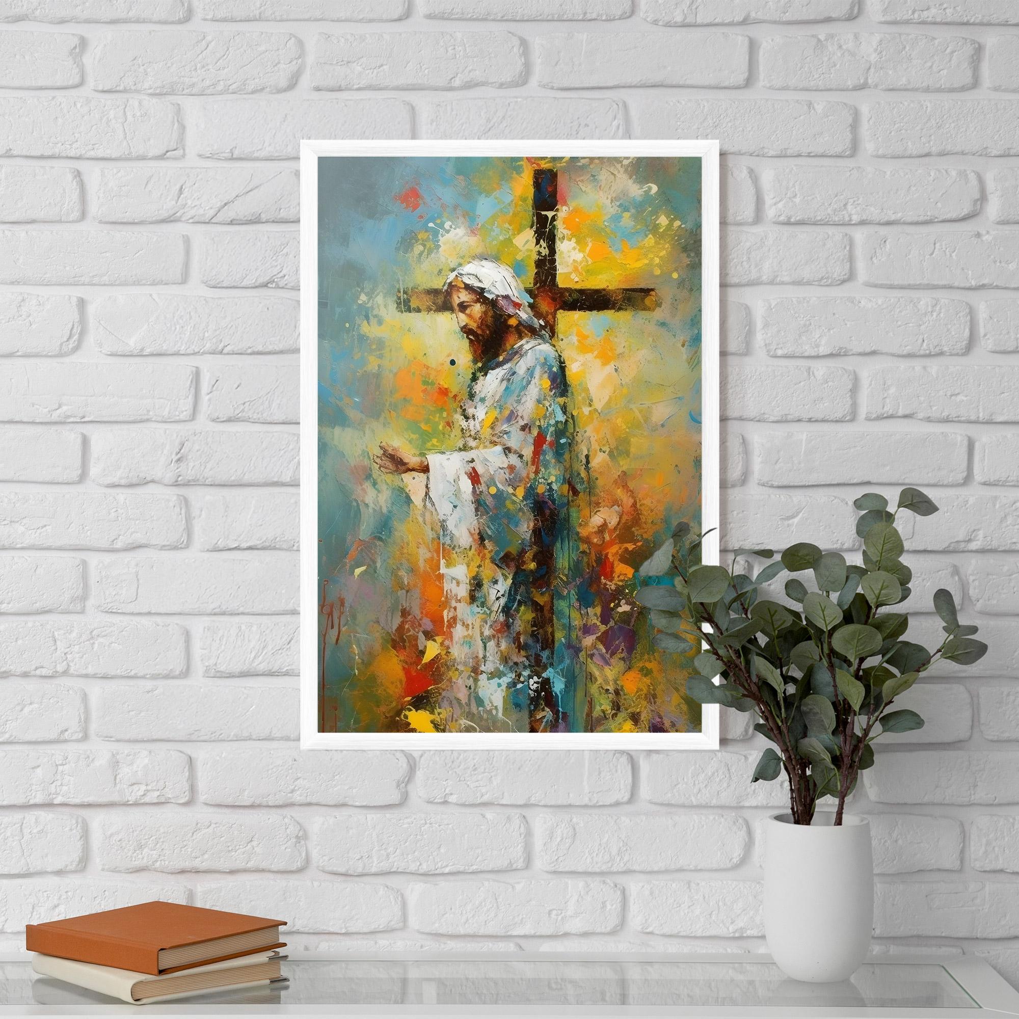Gerahmte Poster Christ Art Painting mockup 5