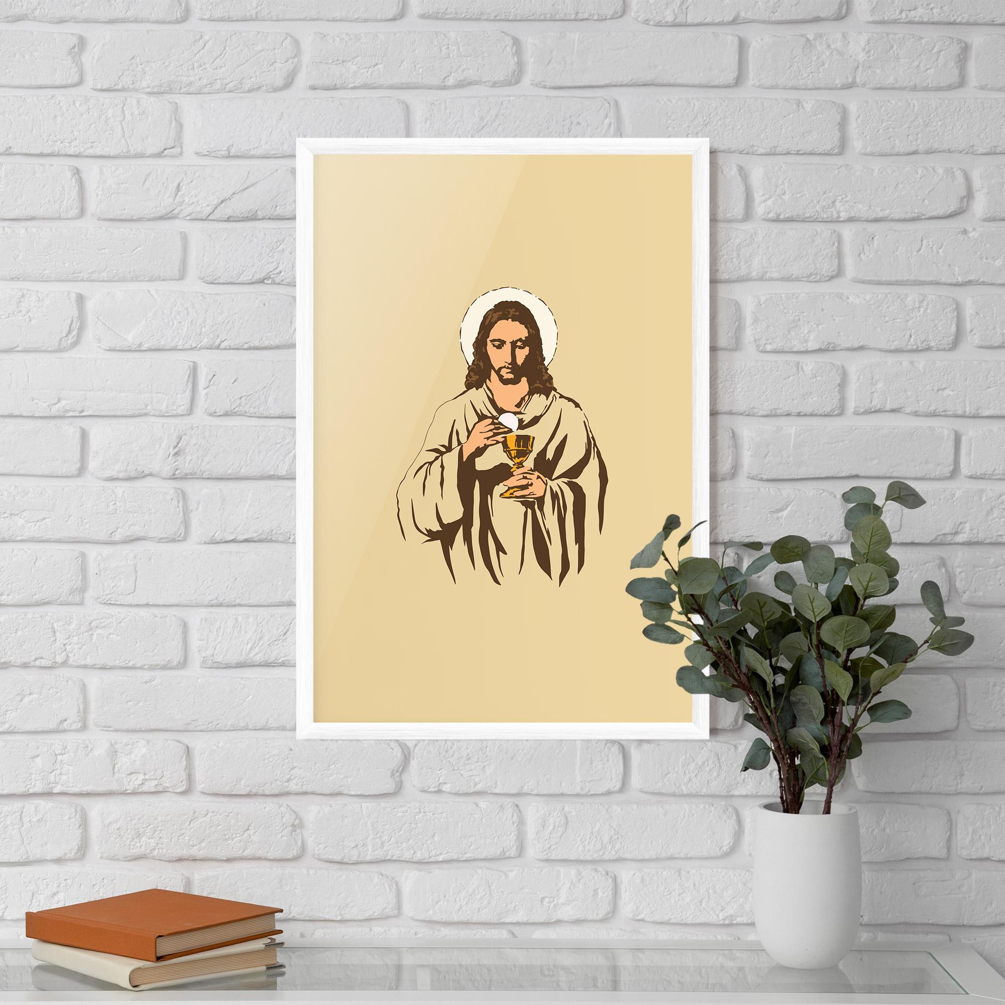 Gerahmte Poster Cream Jesus mockup 5