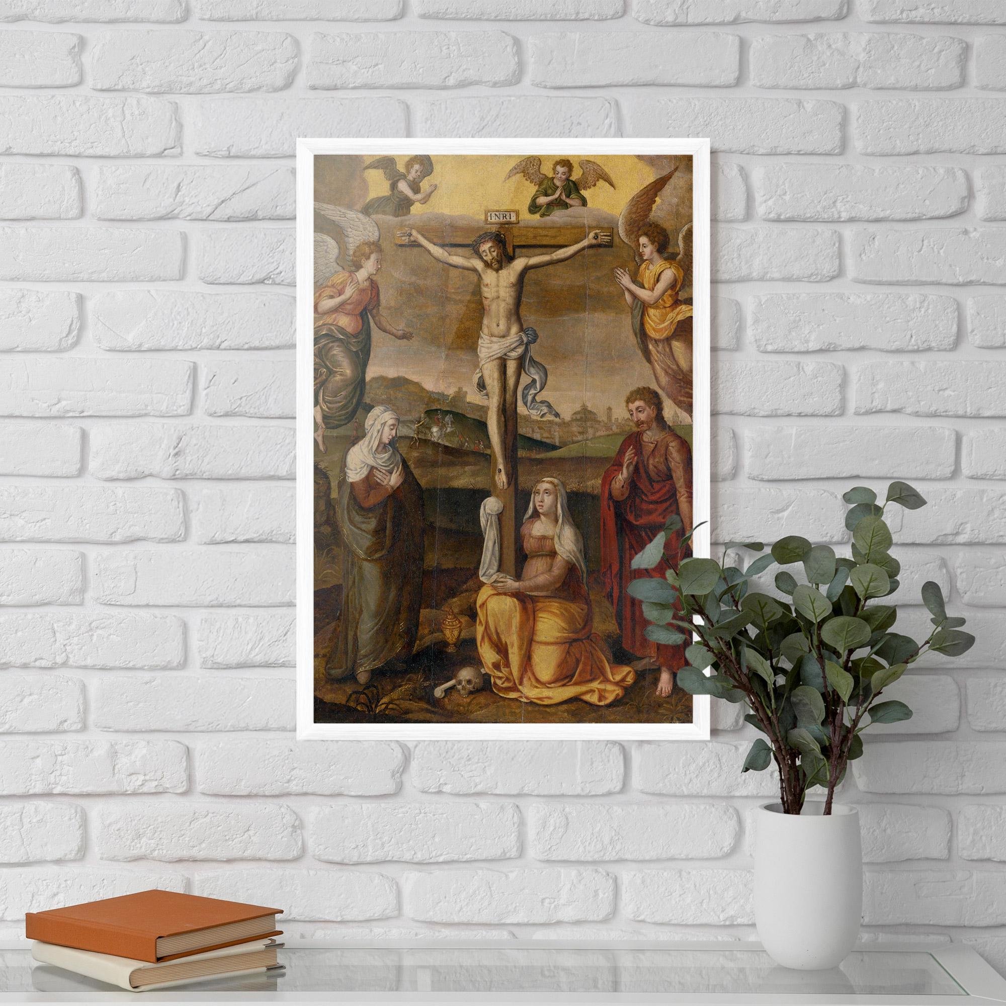 Gerahmte Poster Holding Cross Jesus mockup 5