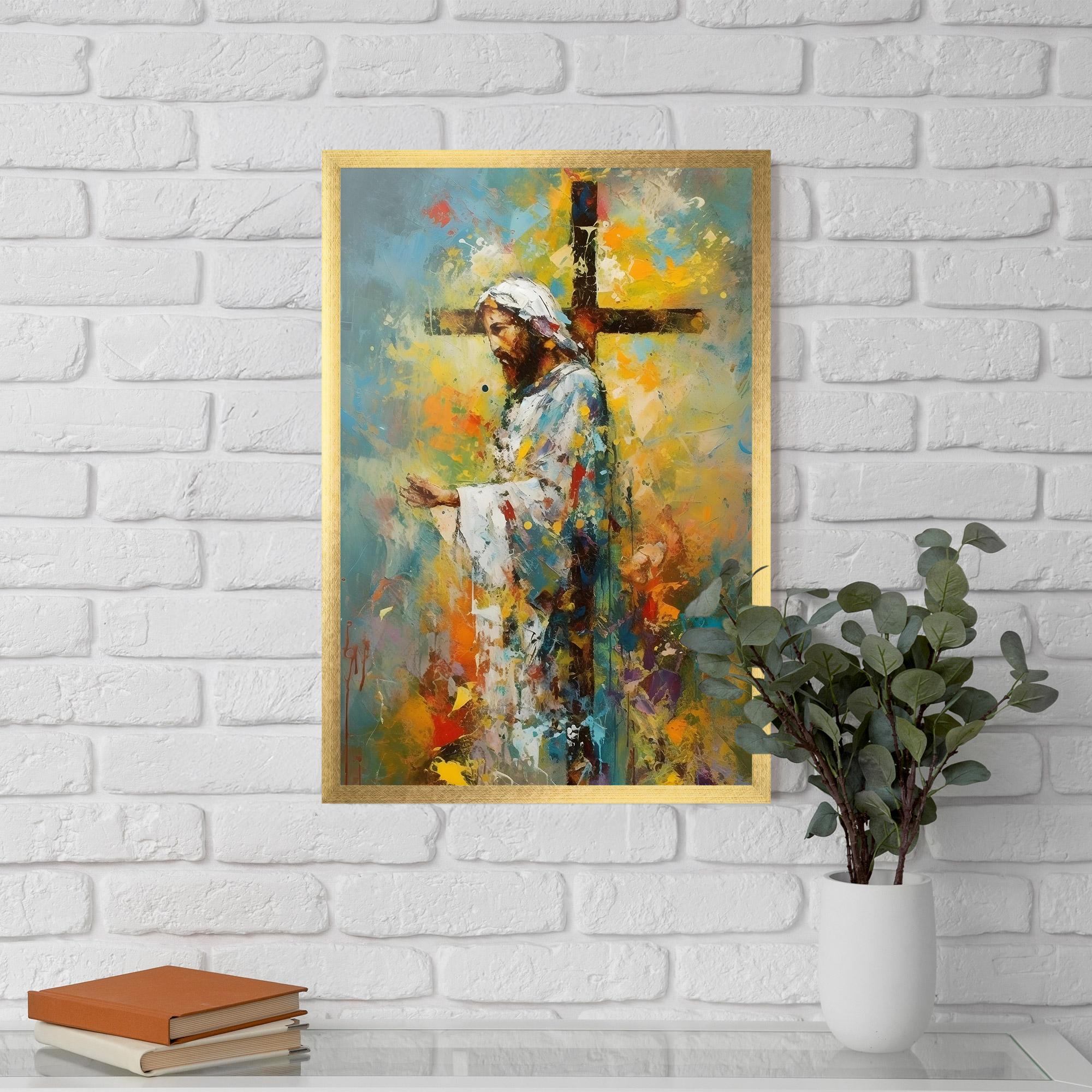 Gerahmte Poster Christ Art Painting mockup 5
