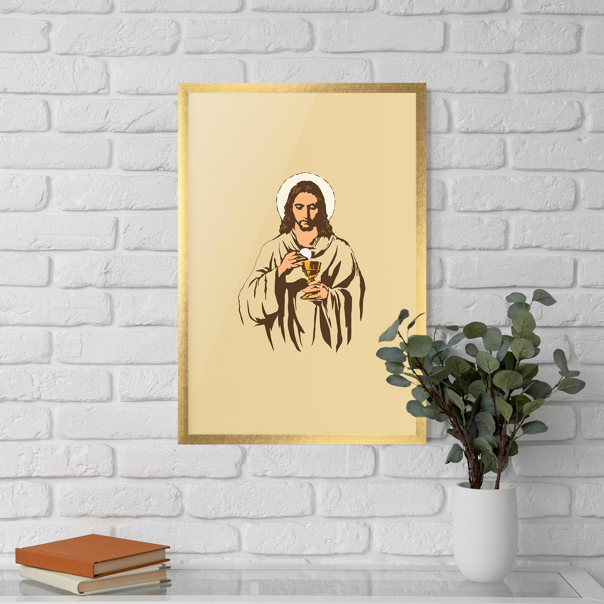 Gerahmte Poster Cream Jesus mockup 5