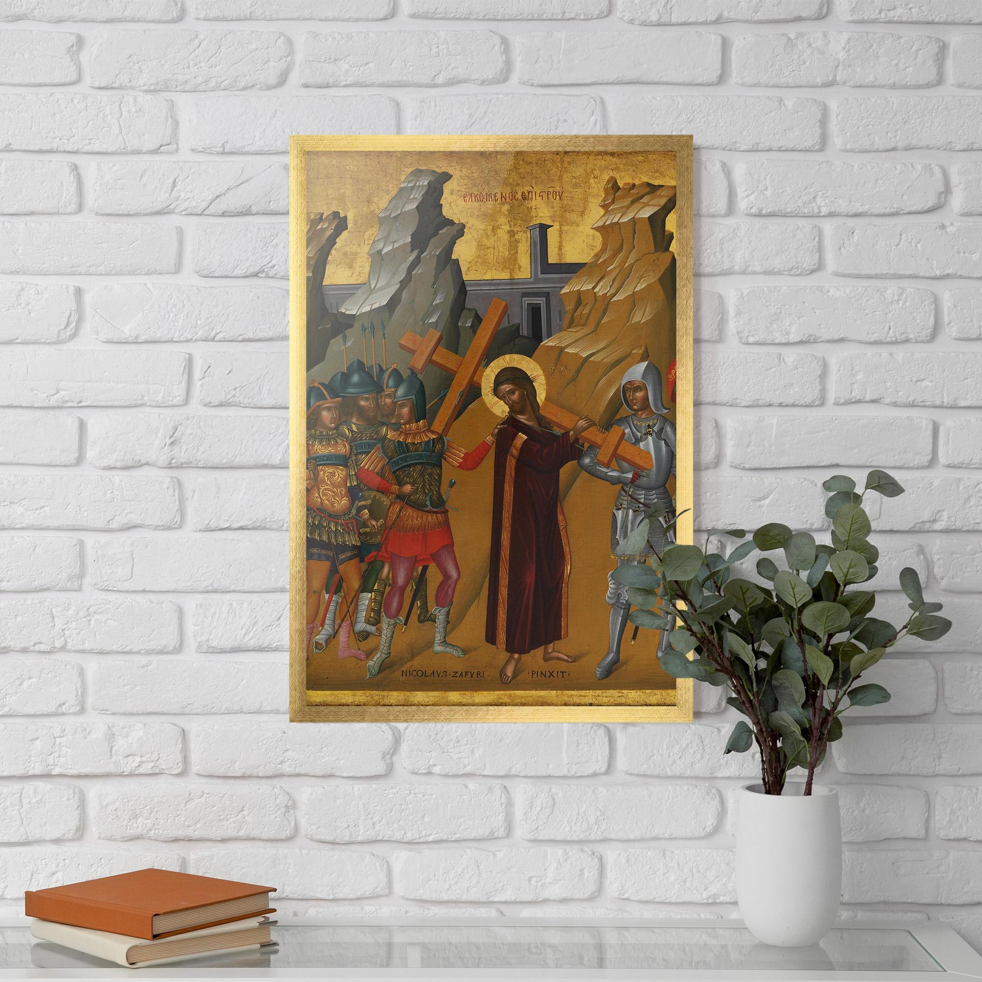 Gerahmte Poster Walking With Cross mockup 5