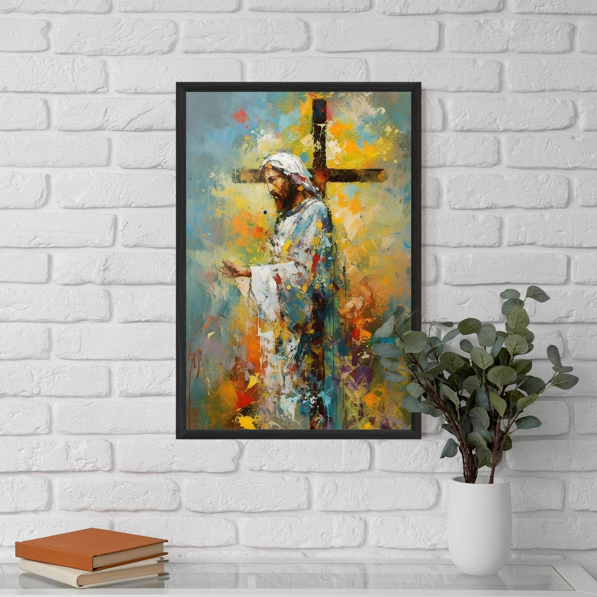 Gerahmte Poster Christ Art Painting mockup 5