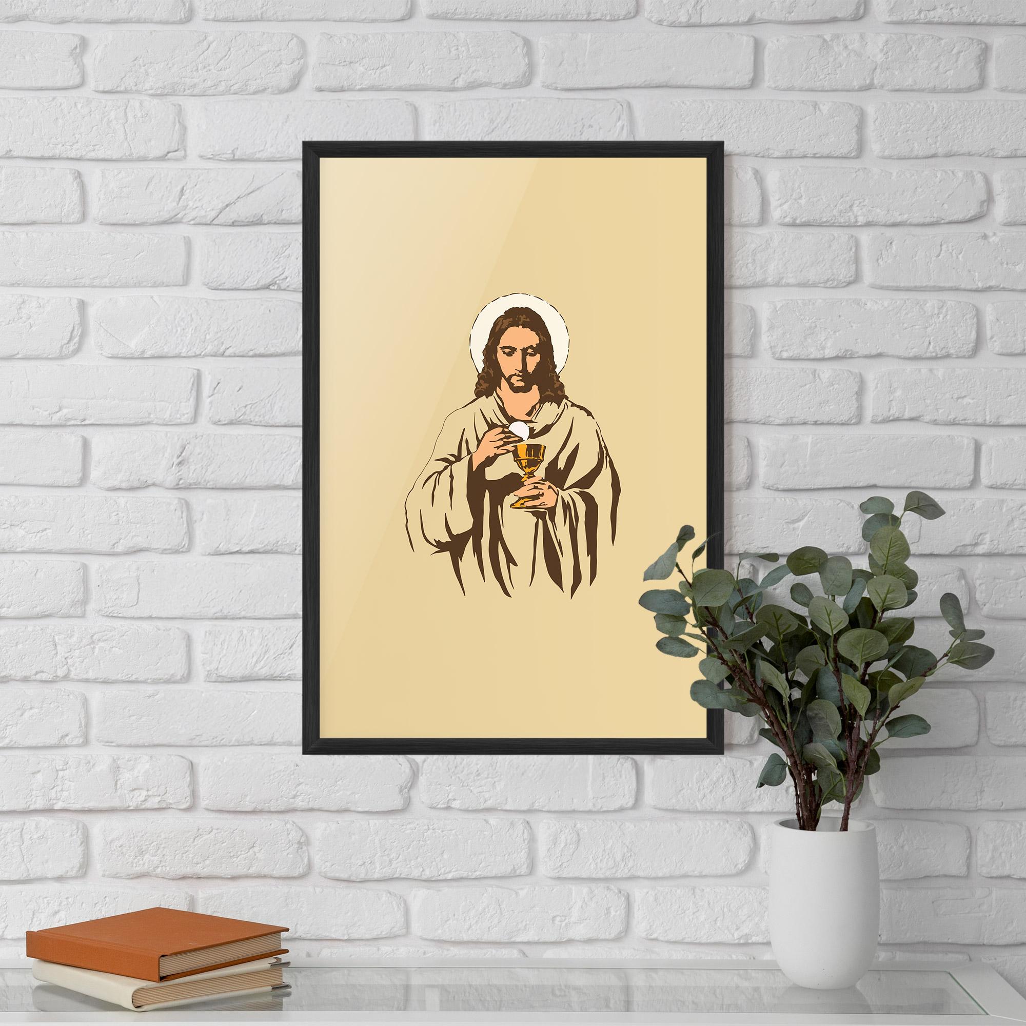 Gerahmte Poster Cream Jesus mockup 5