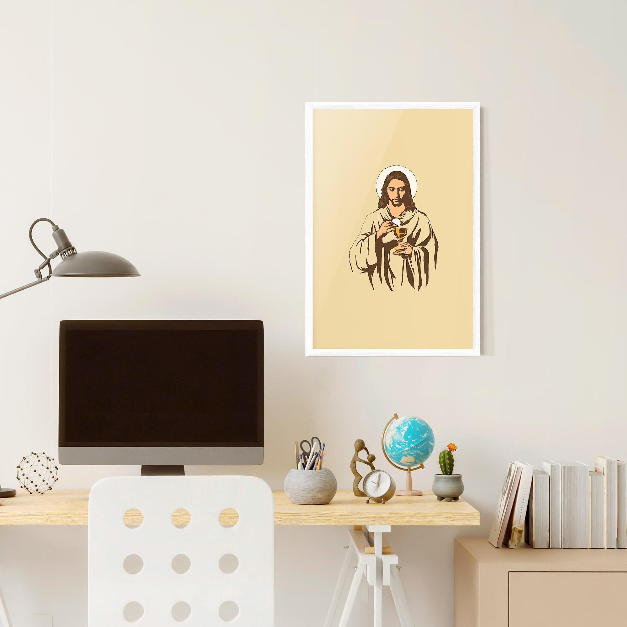 Gerahmte Poster Cream Jesus mockup 6
