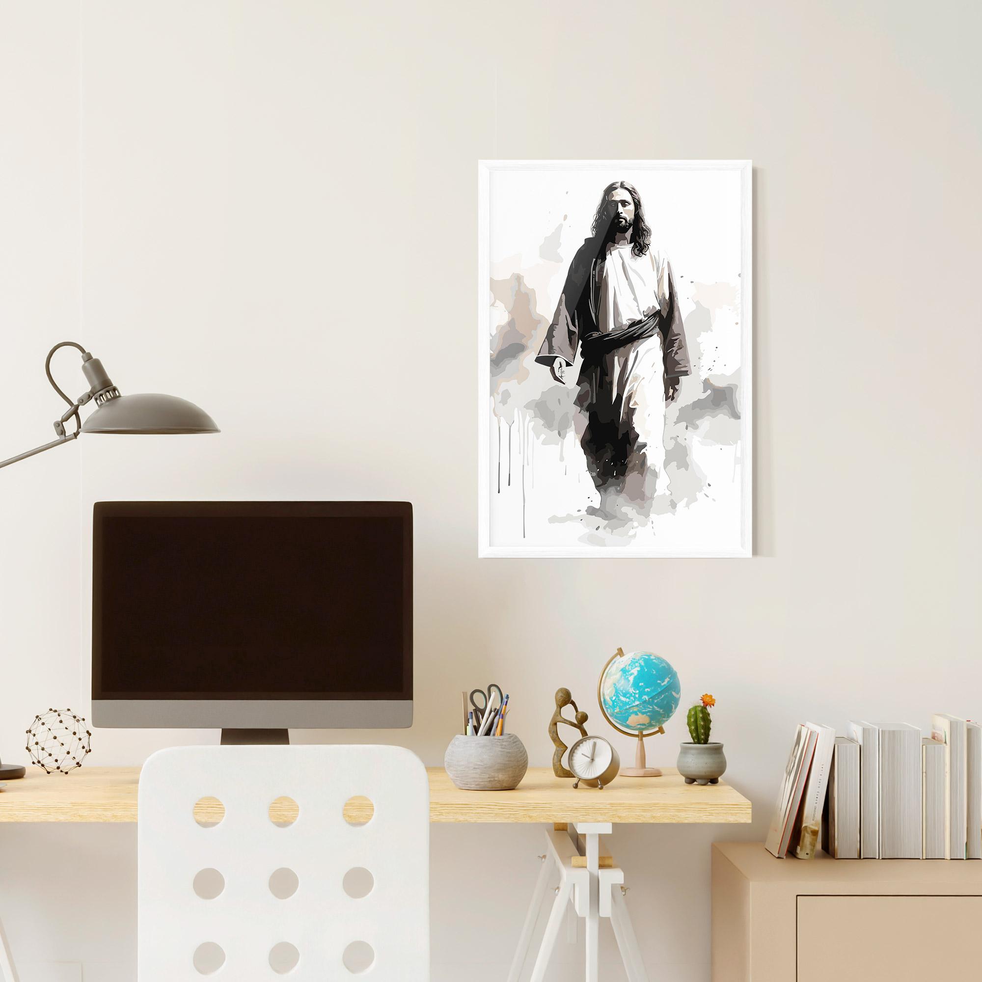 Gerahmte Poster Watercolor Jesus mockup 6