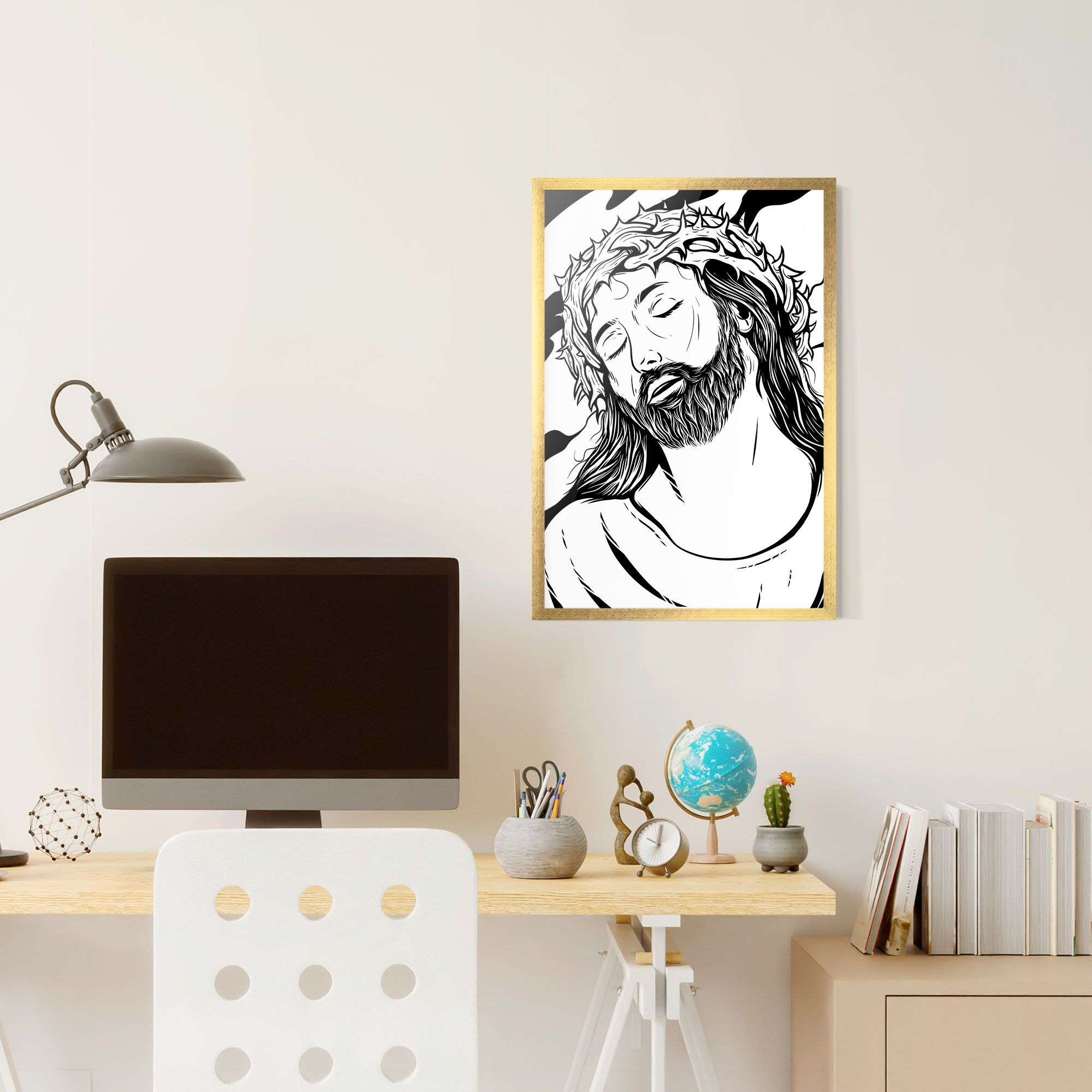 Black White Jesus mockup 6