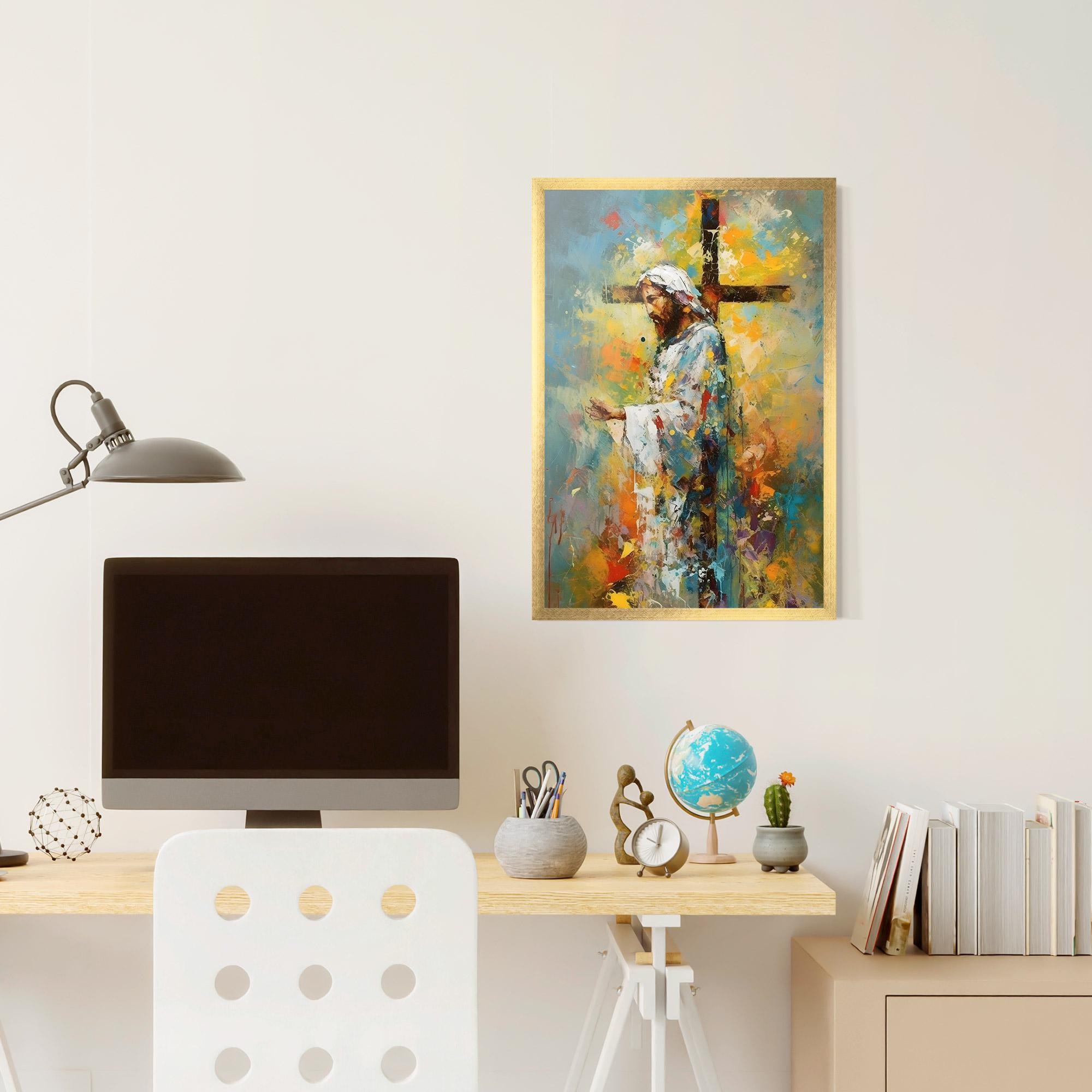 Gerahmte Poster Christ Art Painting mockup 6