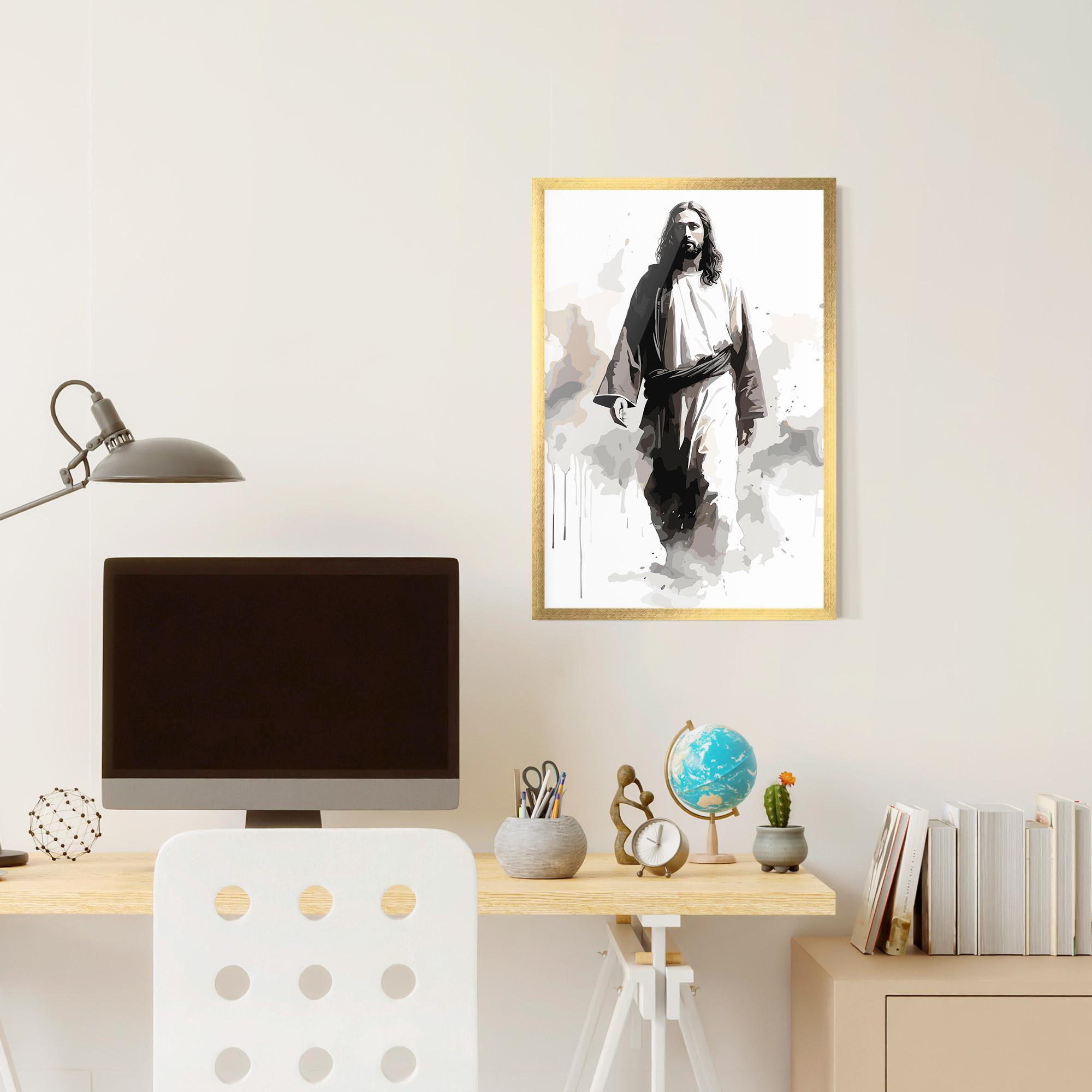 Gerahmte Poster Watercolor Jesus mockup 6
