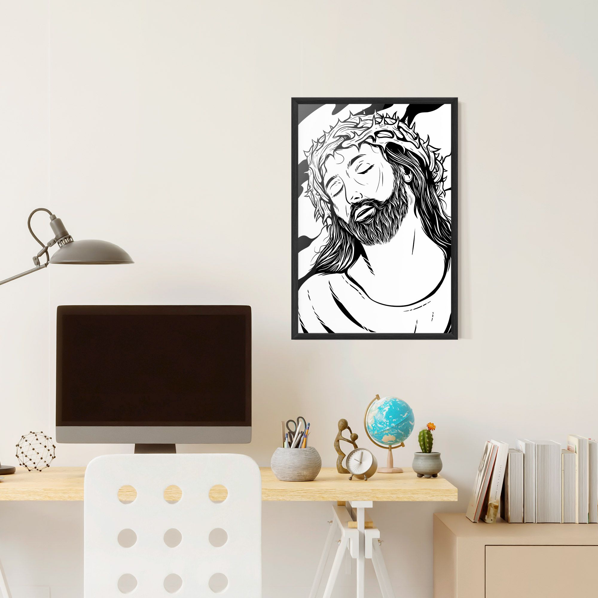 Black White Jesus mockup 6