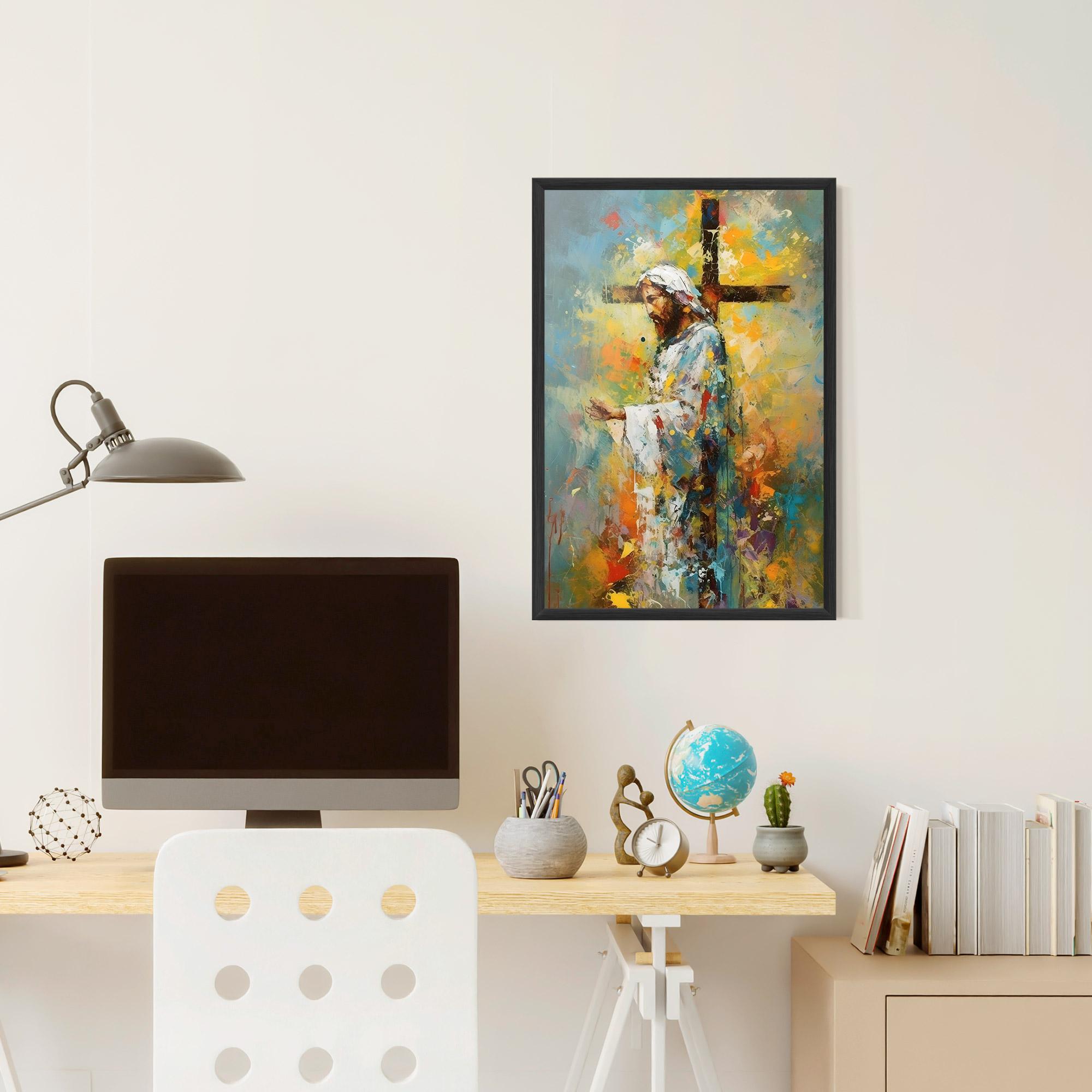 Gerahmte Poster Christ Art Painting mockup 6