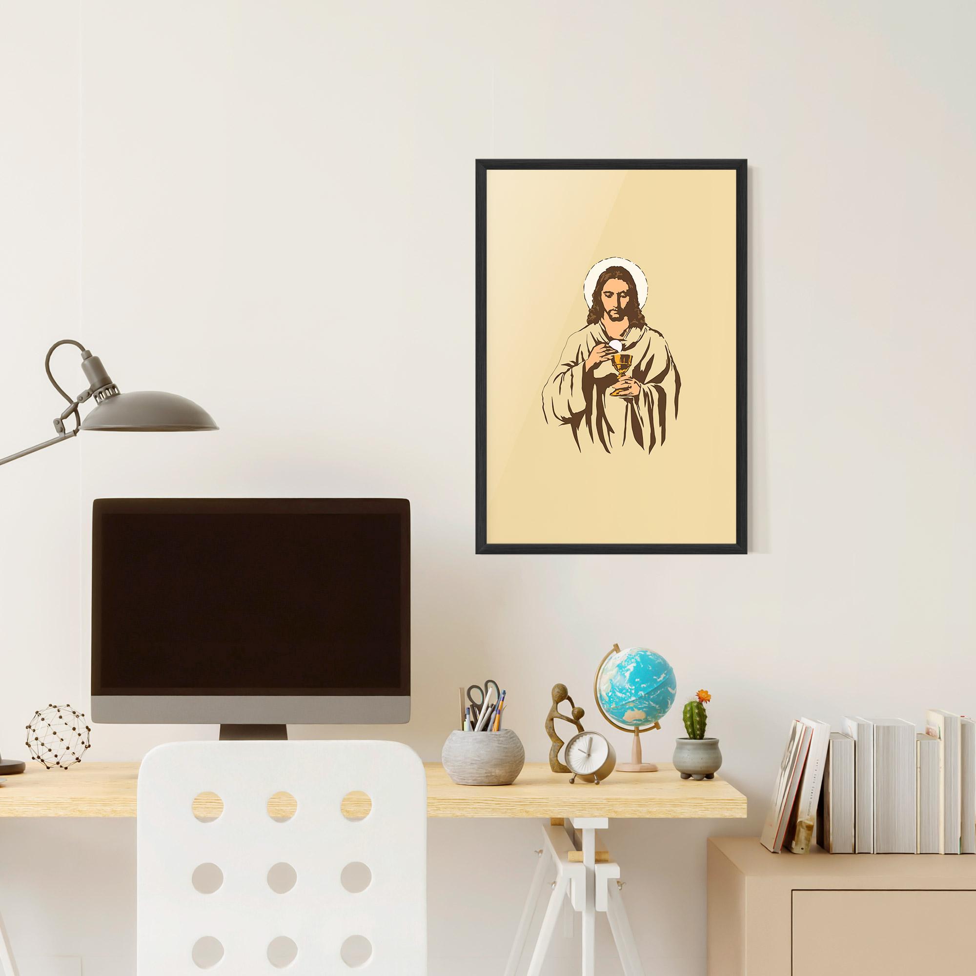 Gerahmte Poster Cream Jesus mockup 6