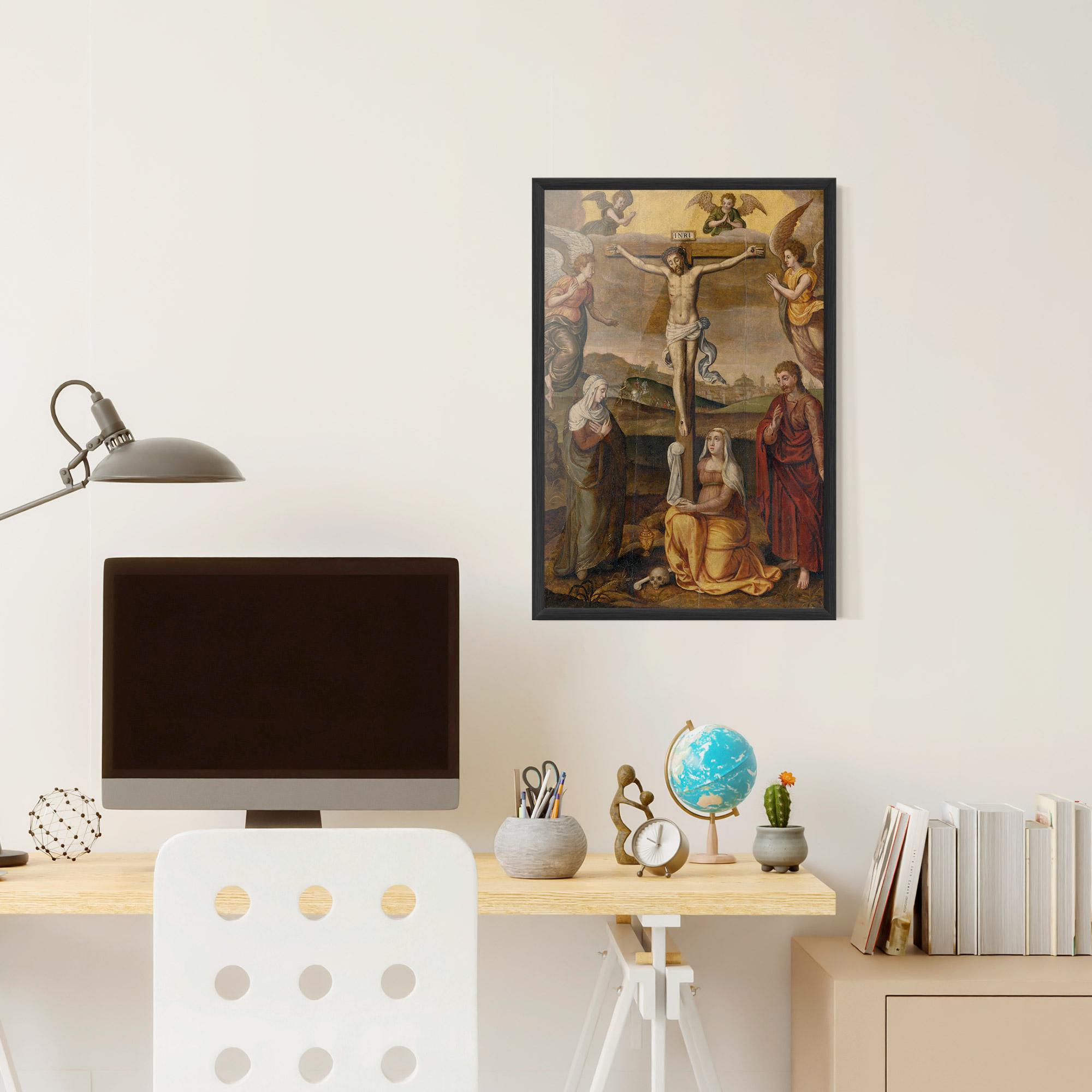 Gerahmte Poster Holding Cross Jesus mockup 6