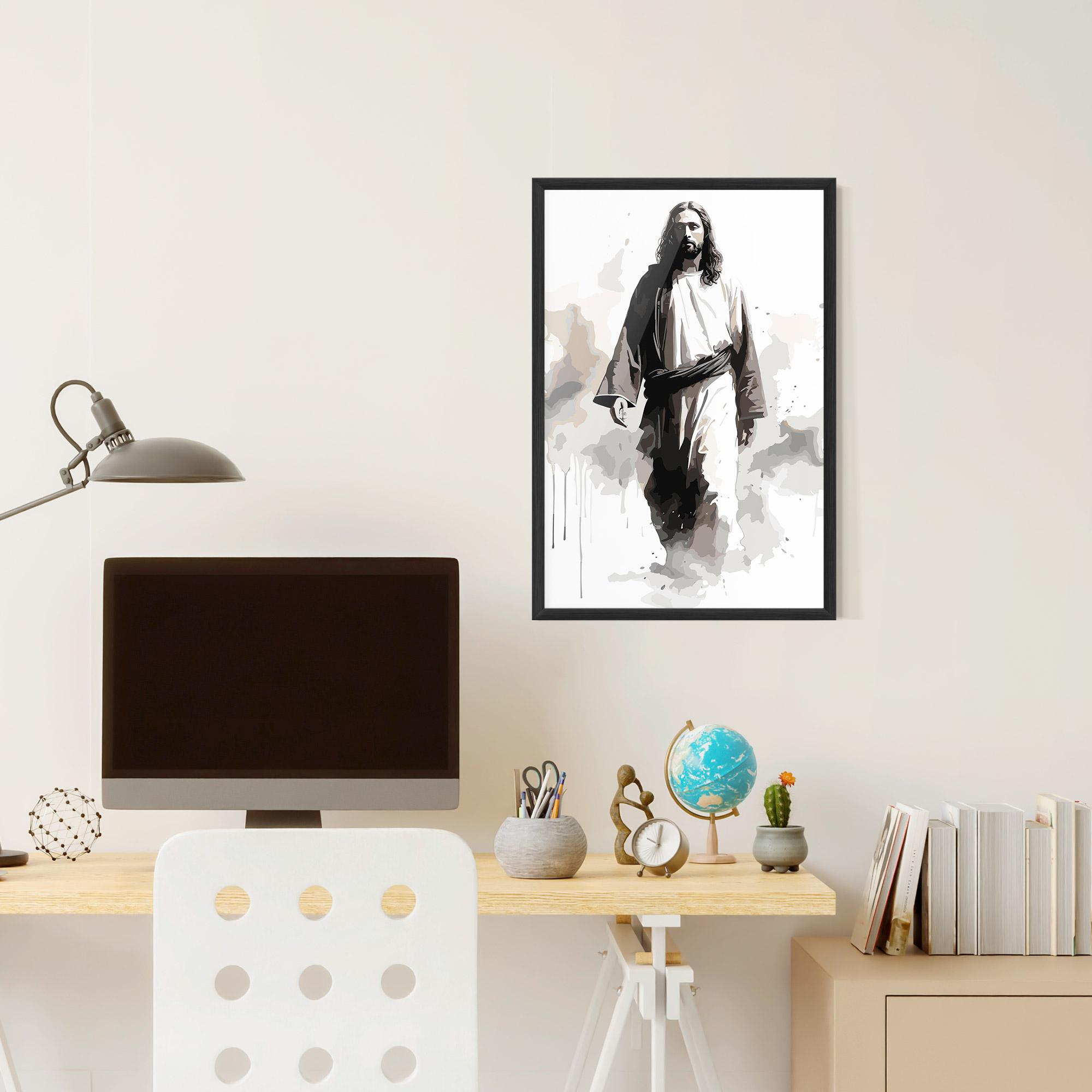 Gerahmte Poster Watercolor Jesus mockup 6