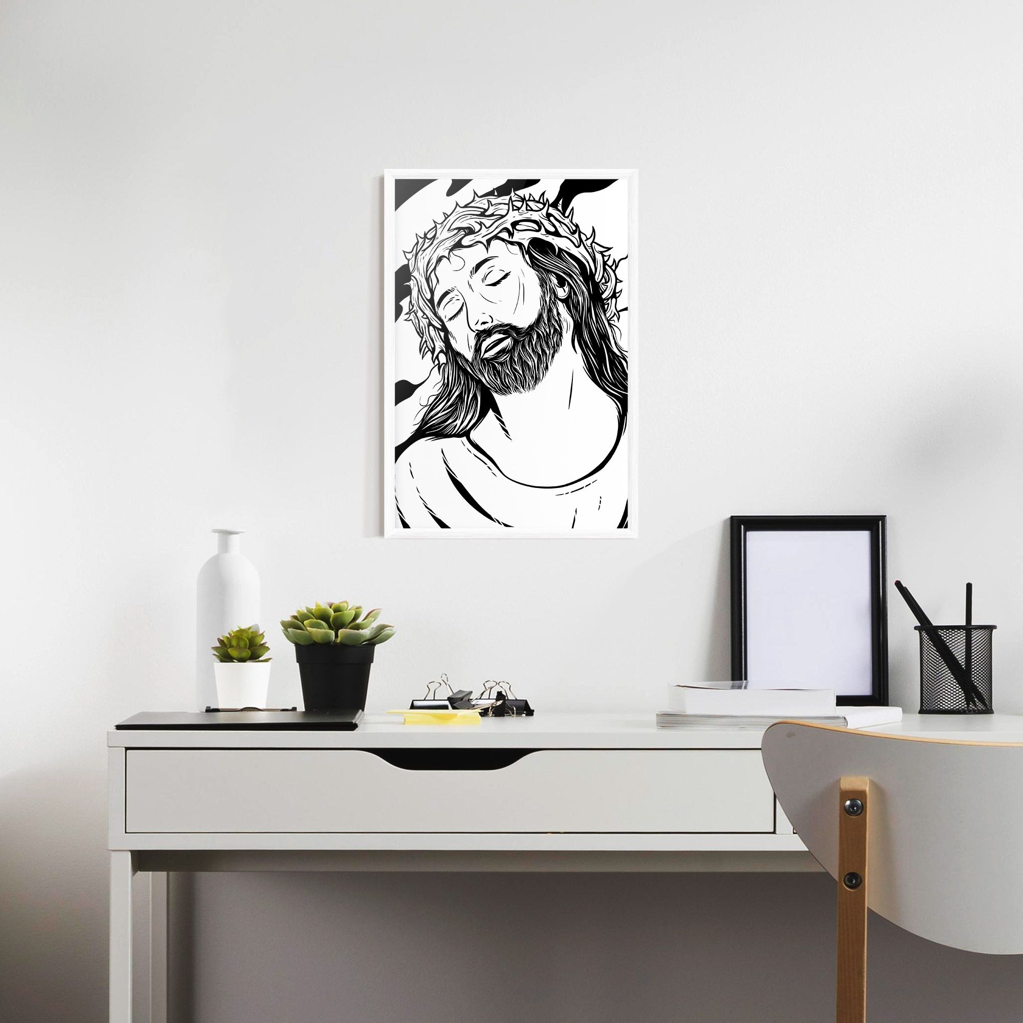 Black White Jesus mockup 7