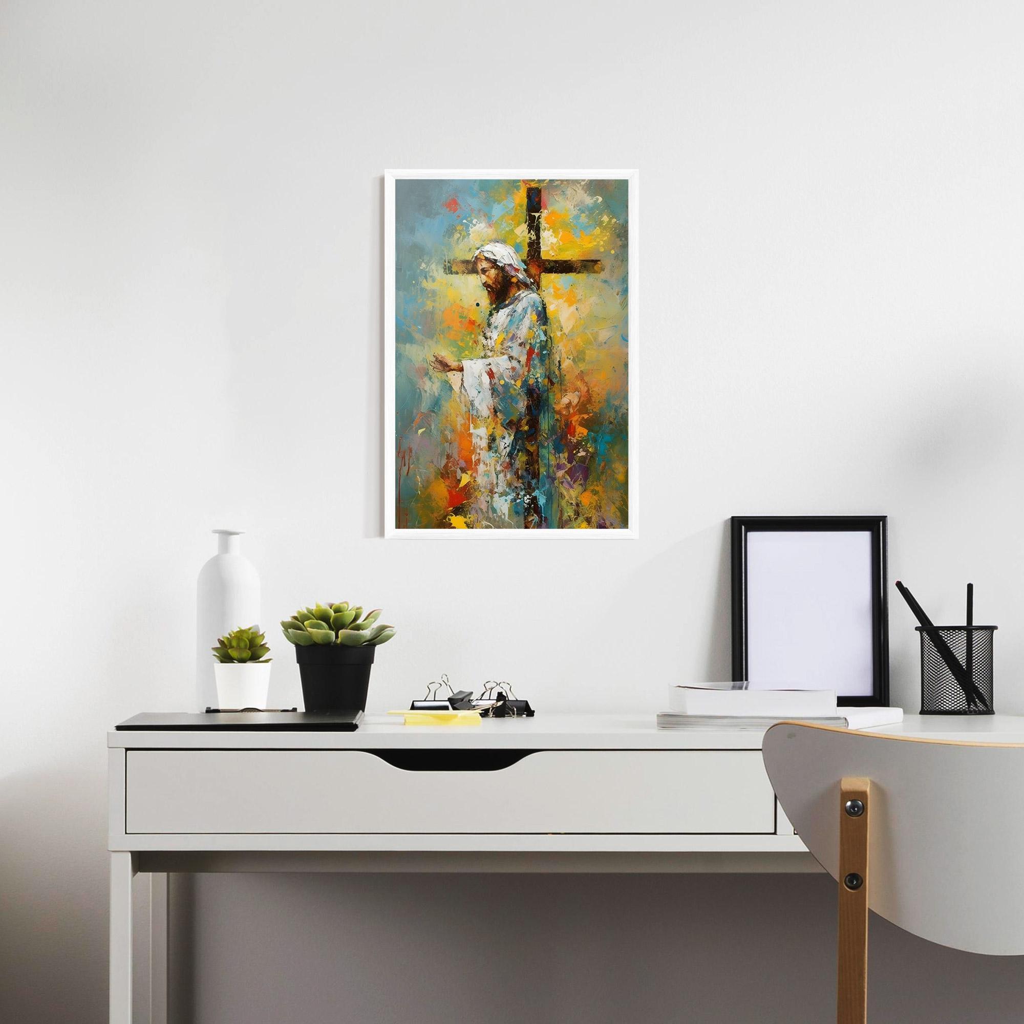 Gerahmte Poster Christ Art Painting mockup 7