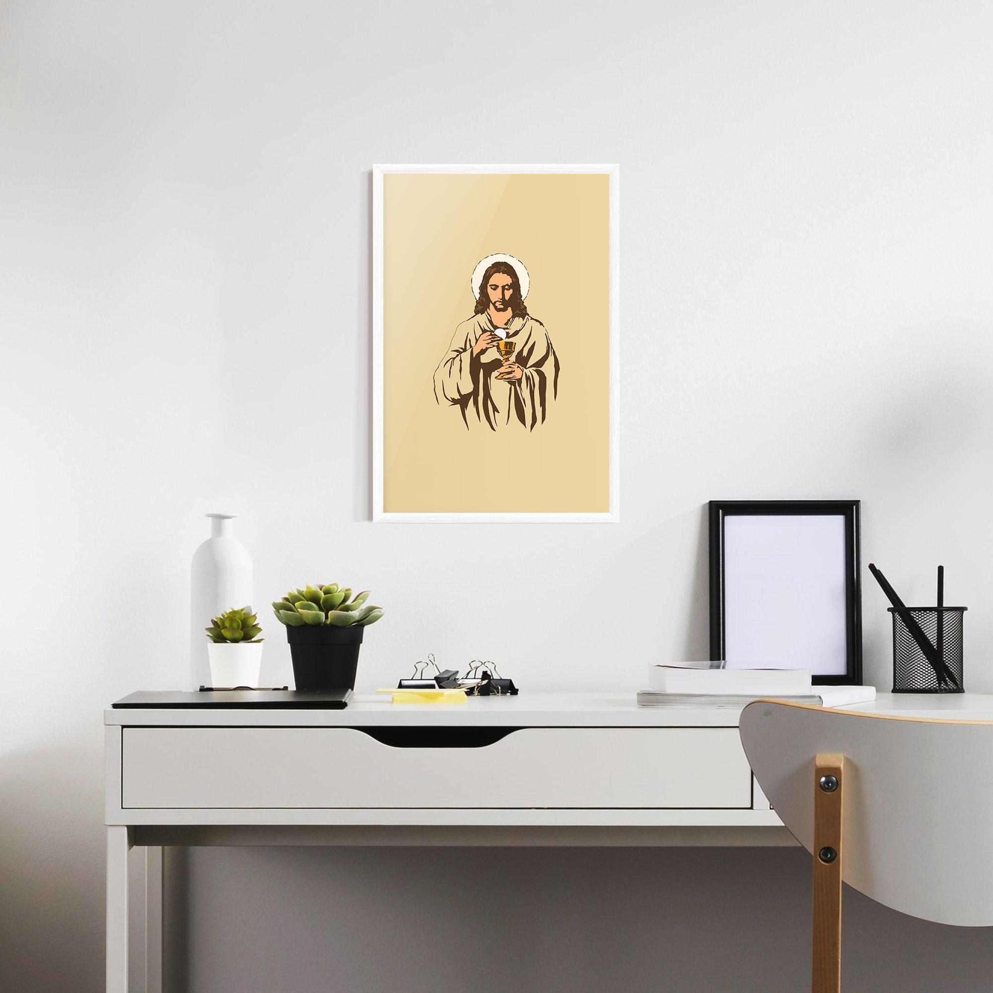 Gerahmte Poster Cream Jesus mockup 7