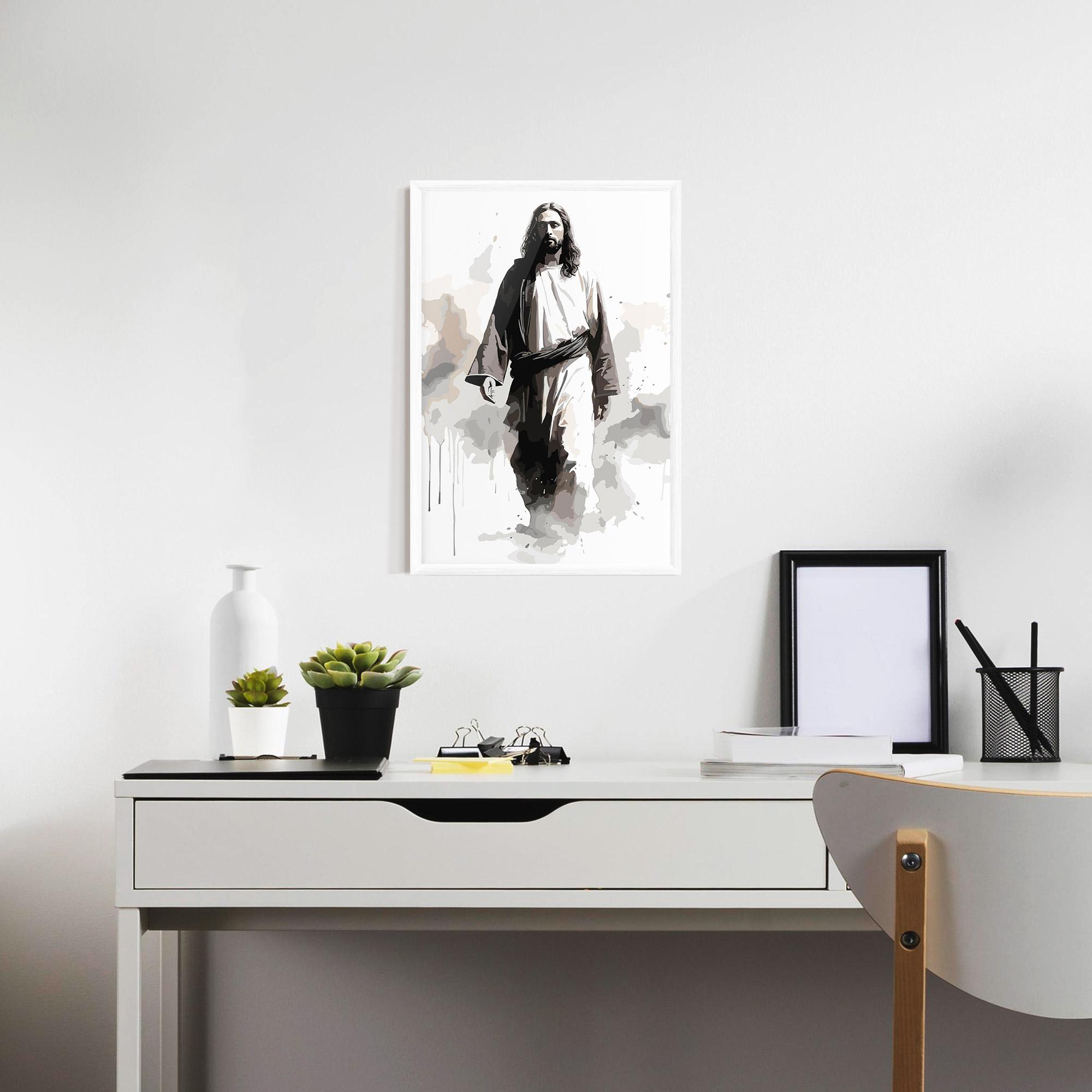 Gerahmte Poster Watercolor Jesus mockup 7