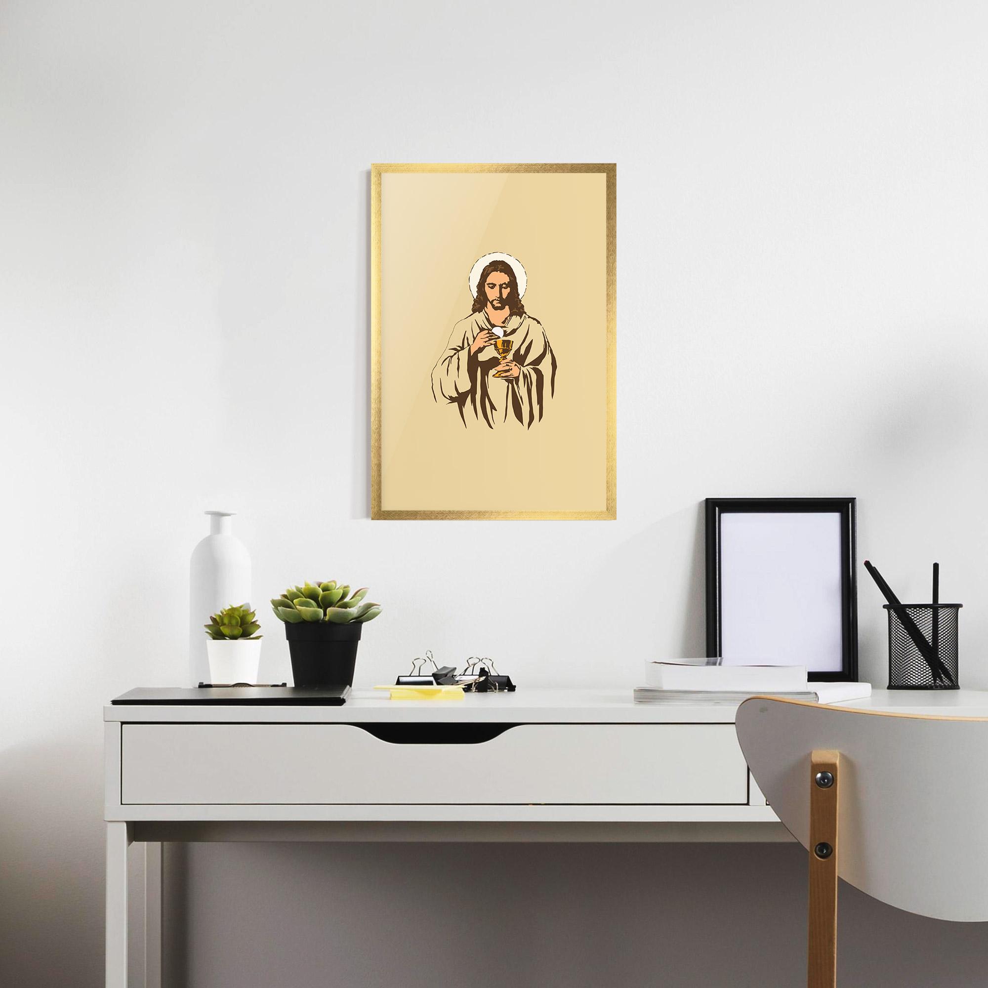 Gerahmte Poster Cream Jesus mockup 7