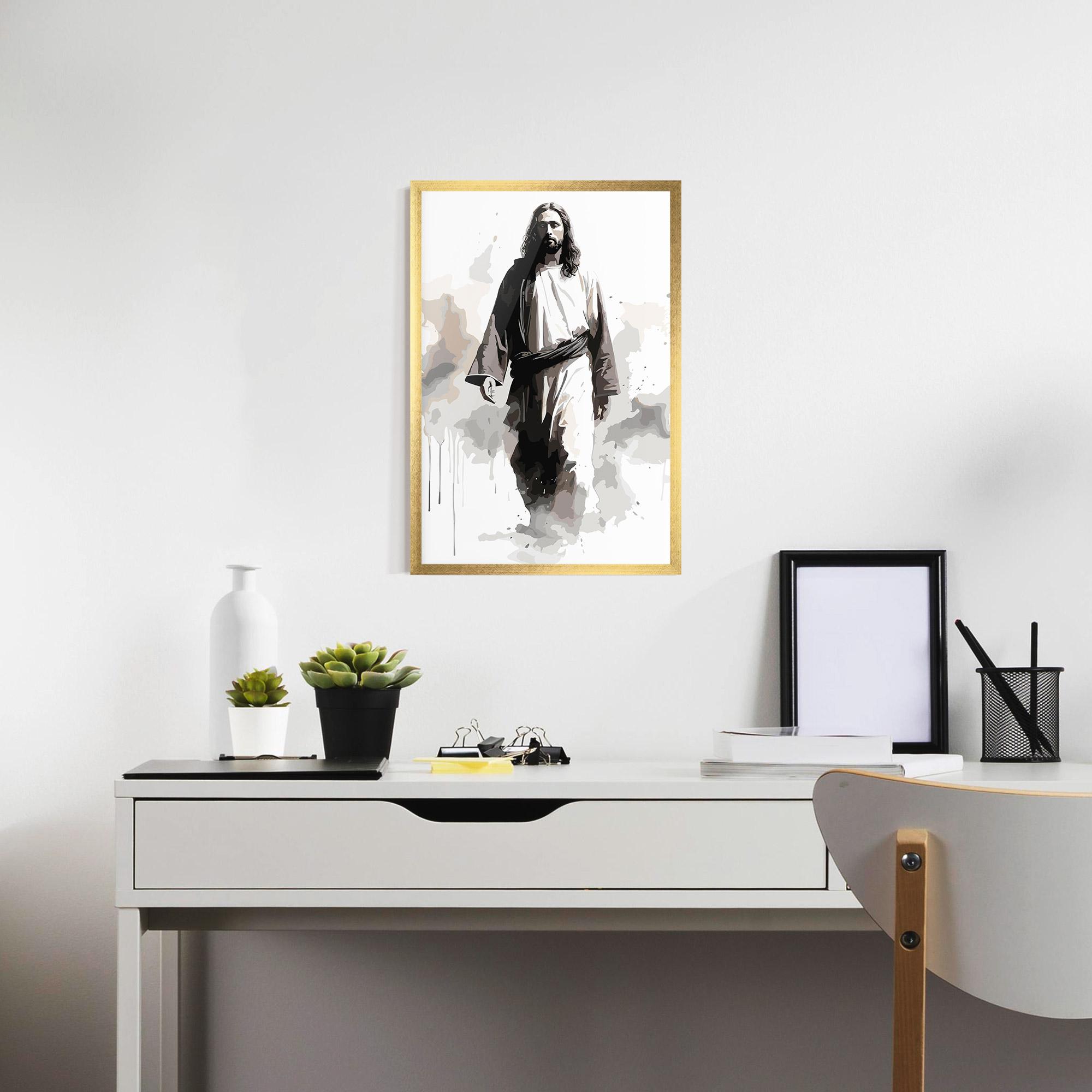 Gerahmte Poster Watercolor Jesus mockup 7