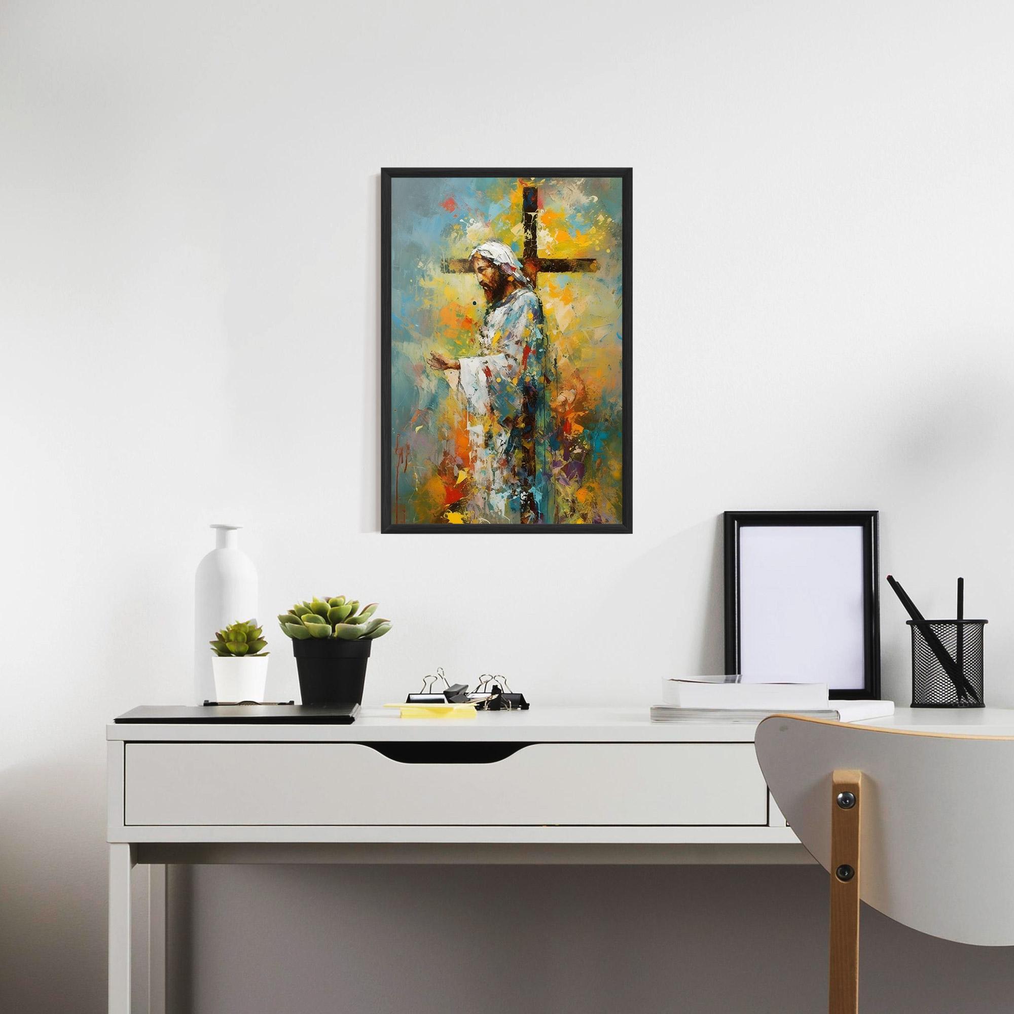 Gerahmte Poster Christ Art Painting mockup 7
