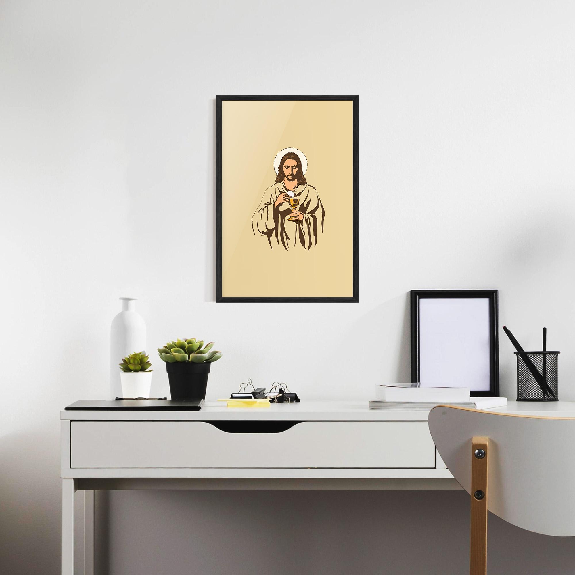 Gerahmte Poster Cream Jesus mockup 7