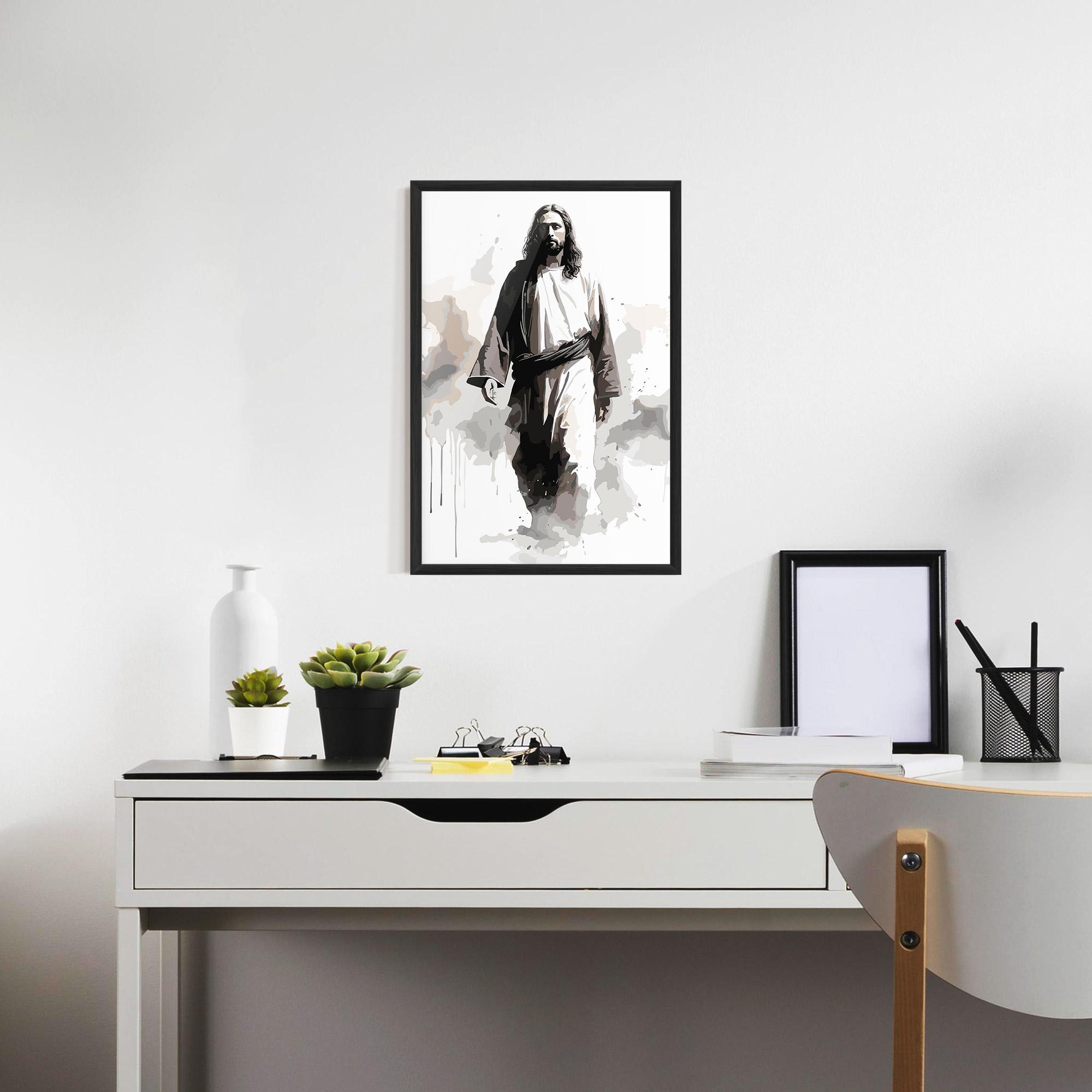 Gerahmte Poster Watercolor Jesus mockup 7