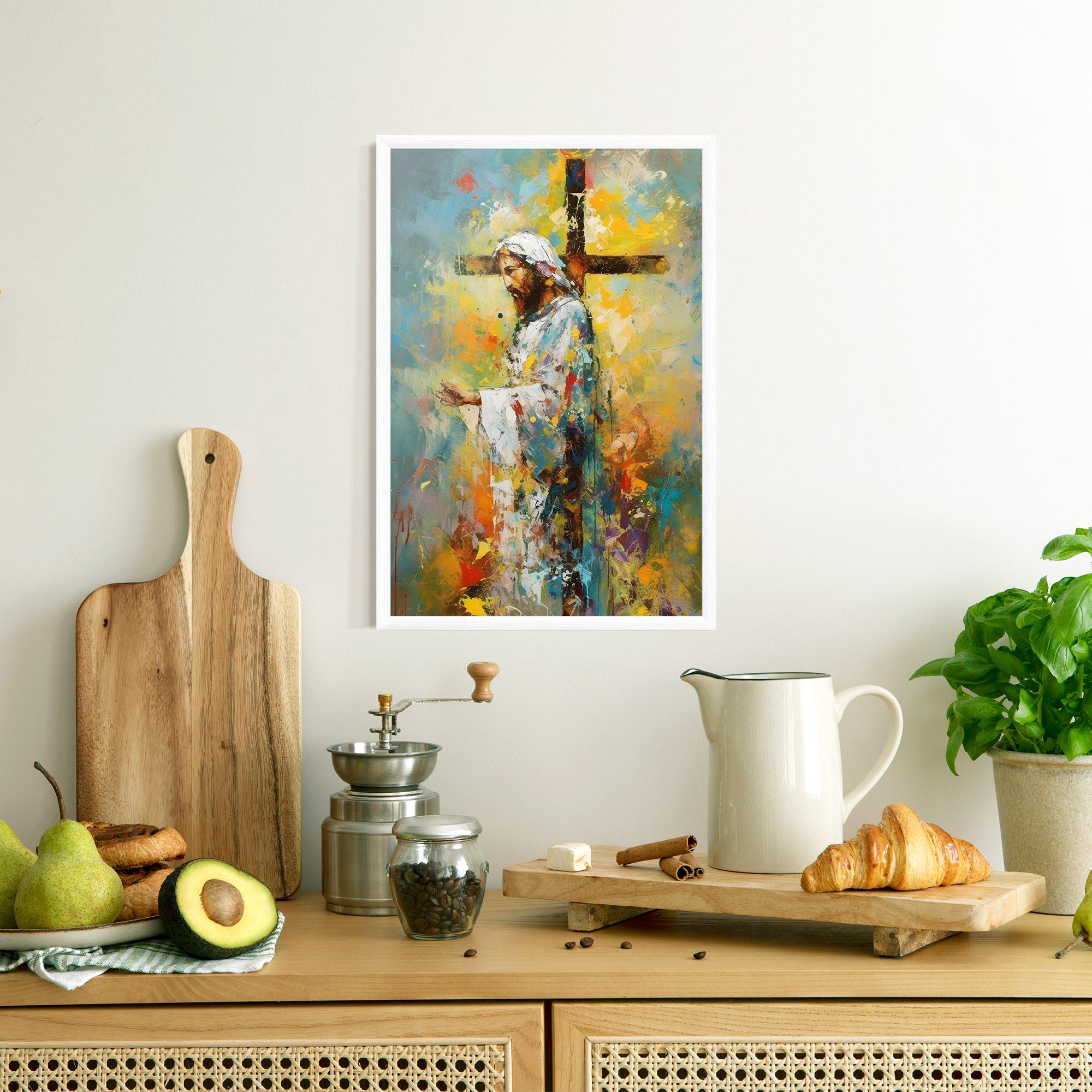 Gerahmte Poster Christ Art Painting mockup 8
