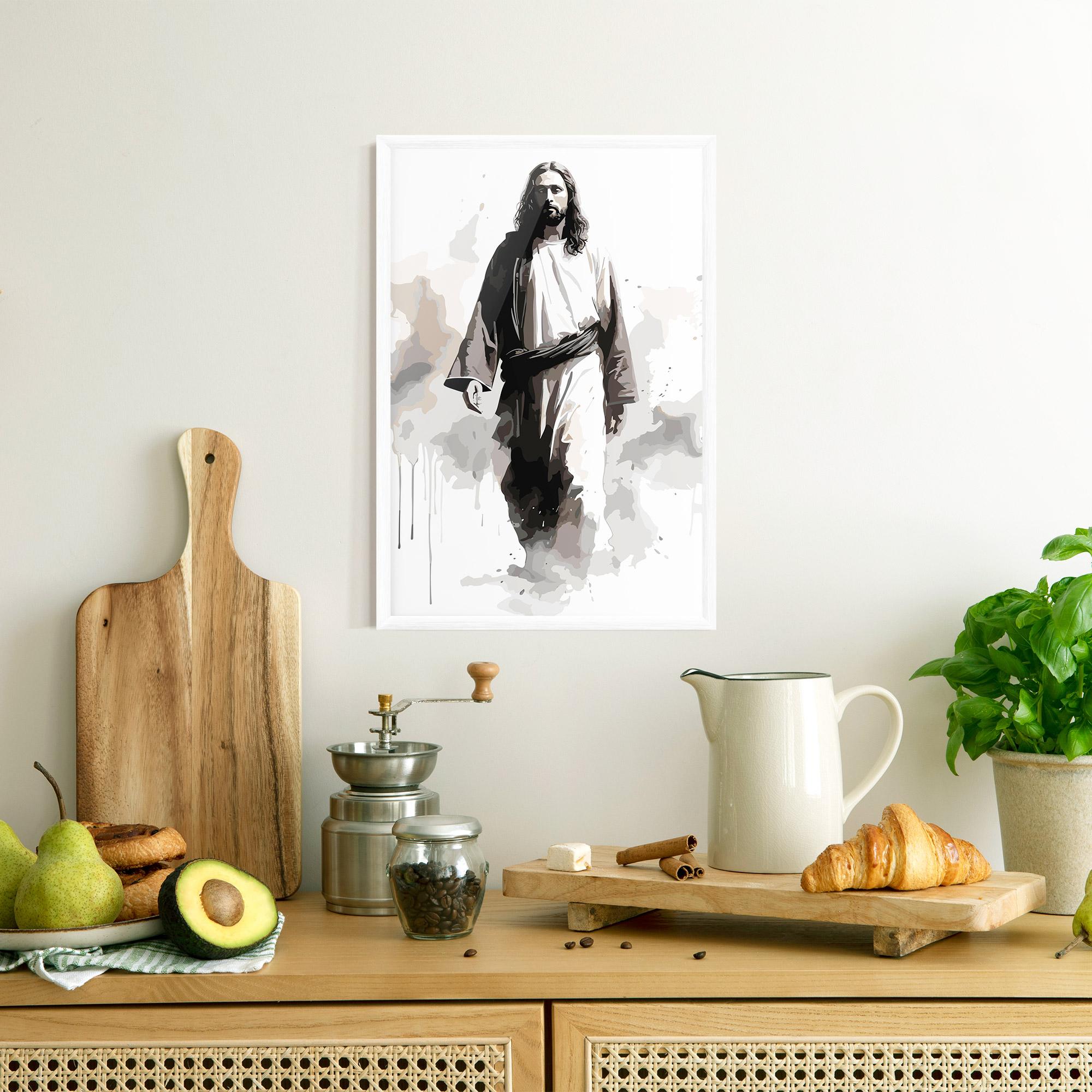 Gerahmte Poster Watercolor Jesus mockup 8