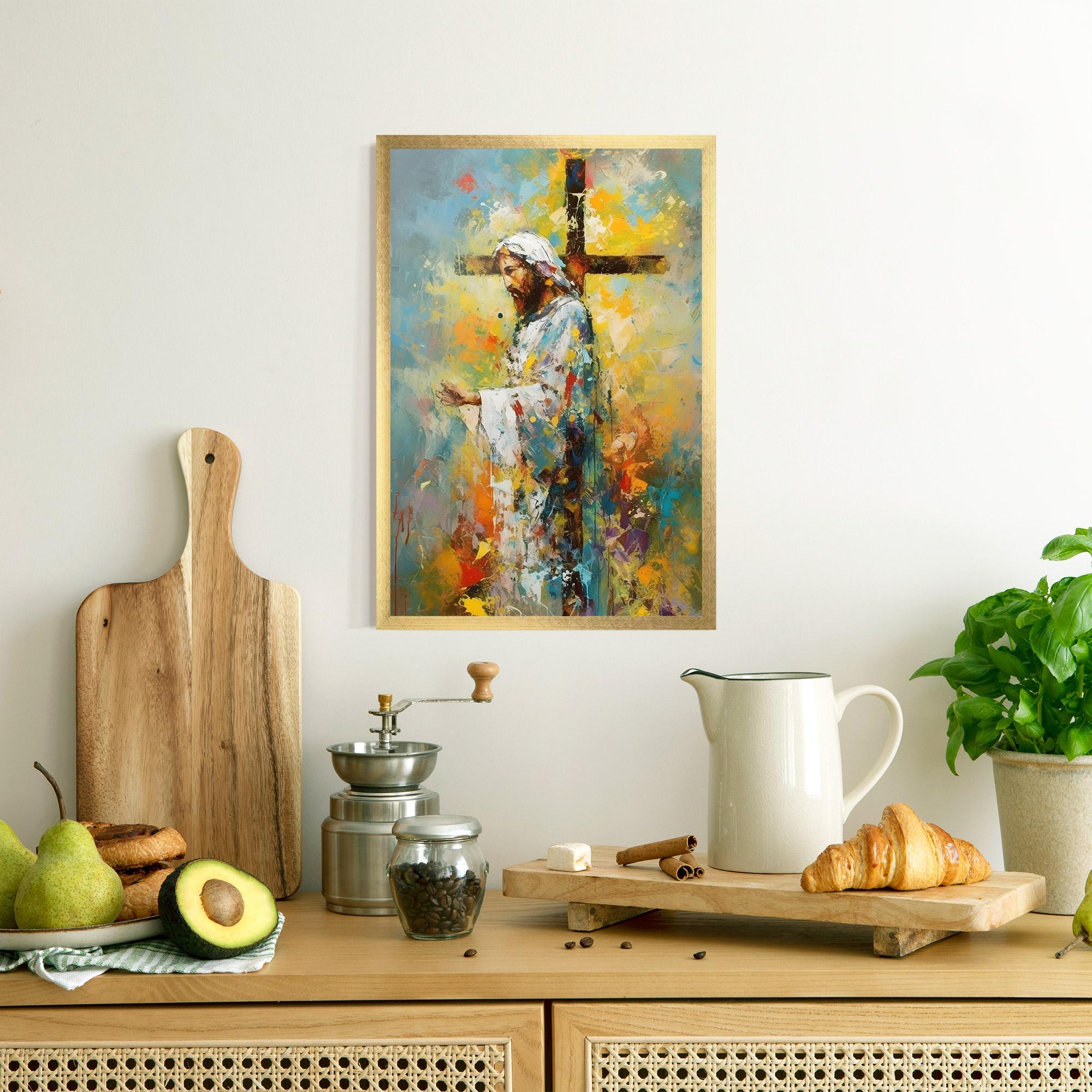 Gerahmte Poster Christ Art Painting mockup 8